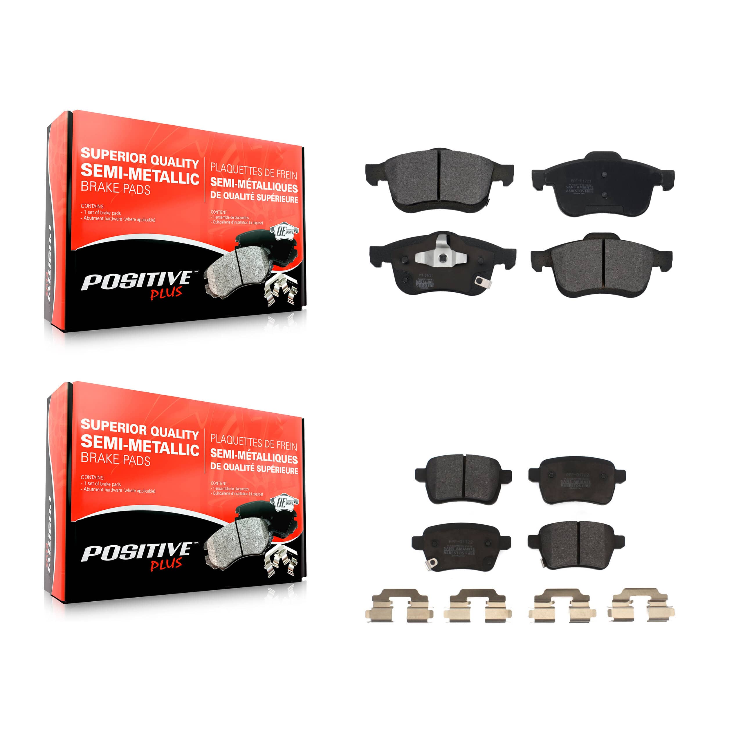 Positive Plus - KPF-100264 - Front and Rear Disc Brake Pad Kits