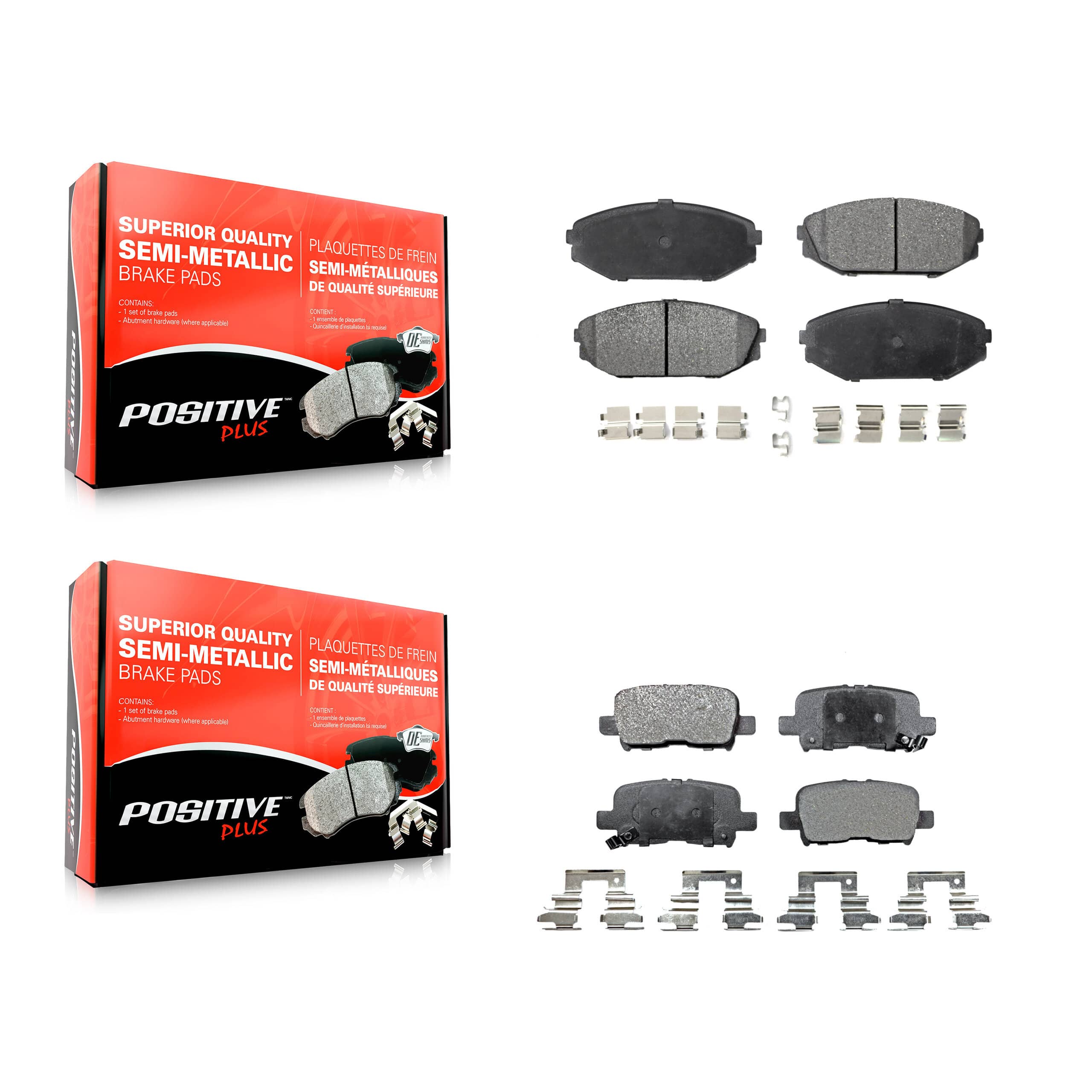 Positive Plus - KPF-100362 - Front and Rear Disc Brake Pad Kits