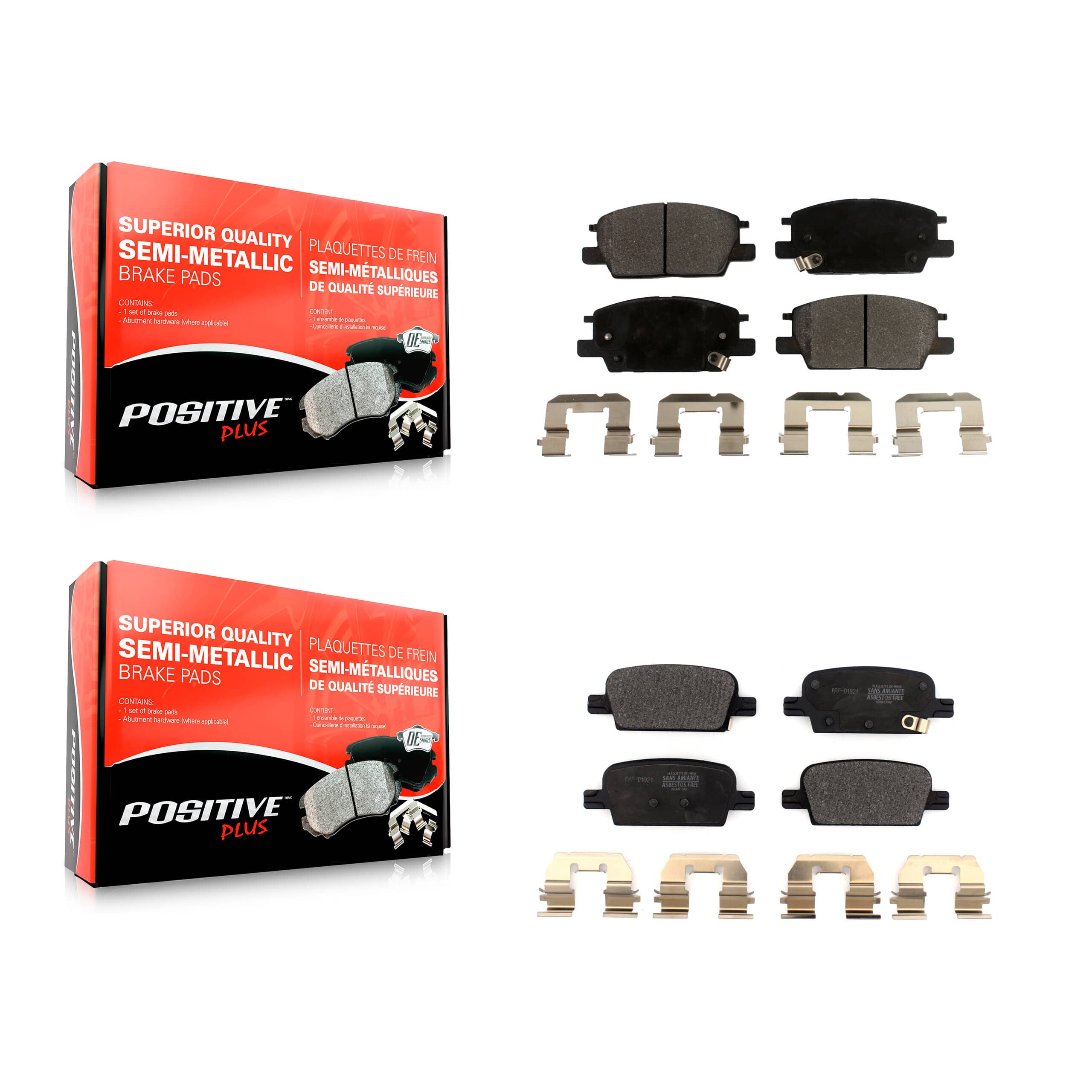 Positive Plus - KPF-100537 - Front and Rear Disc Brake Pad Kits