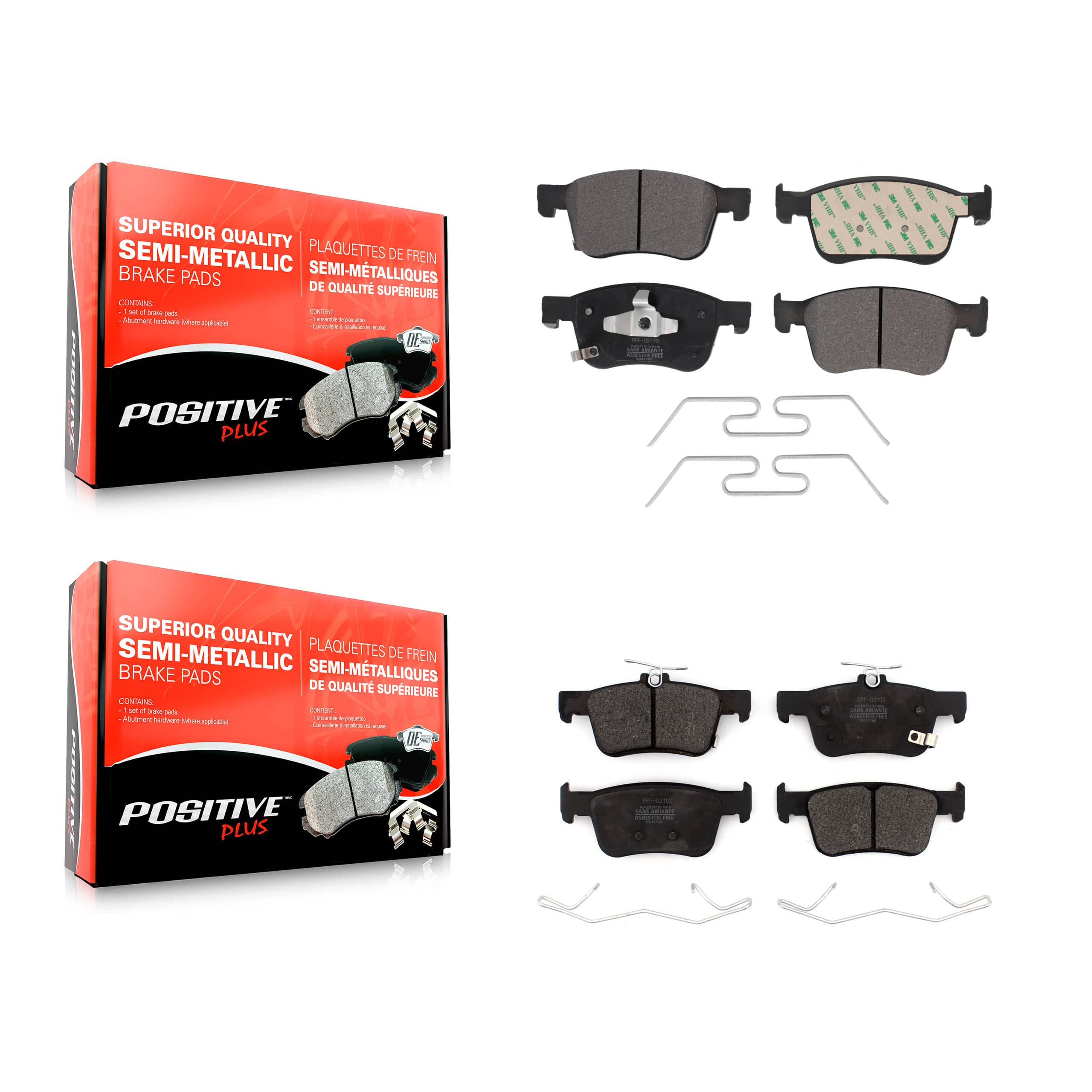 Positive Plus - KPF-100562 - Front and Rear Disc Brake Pad Kits