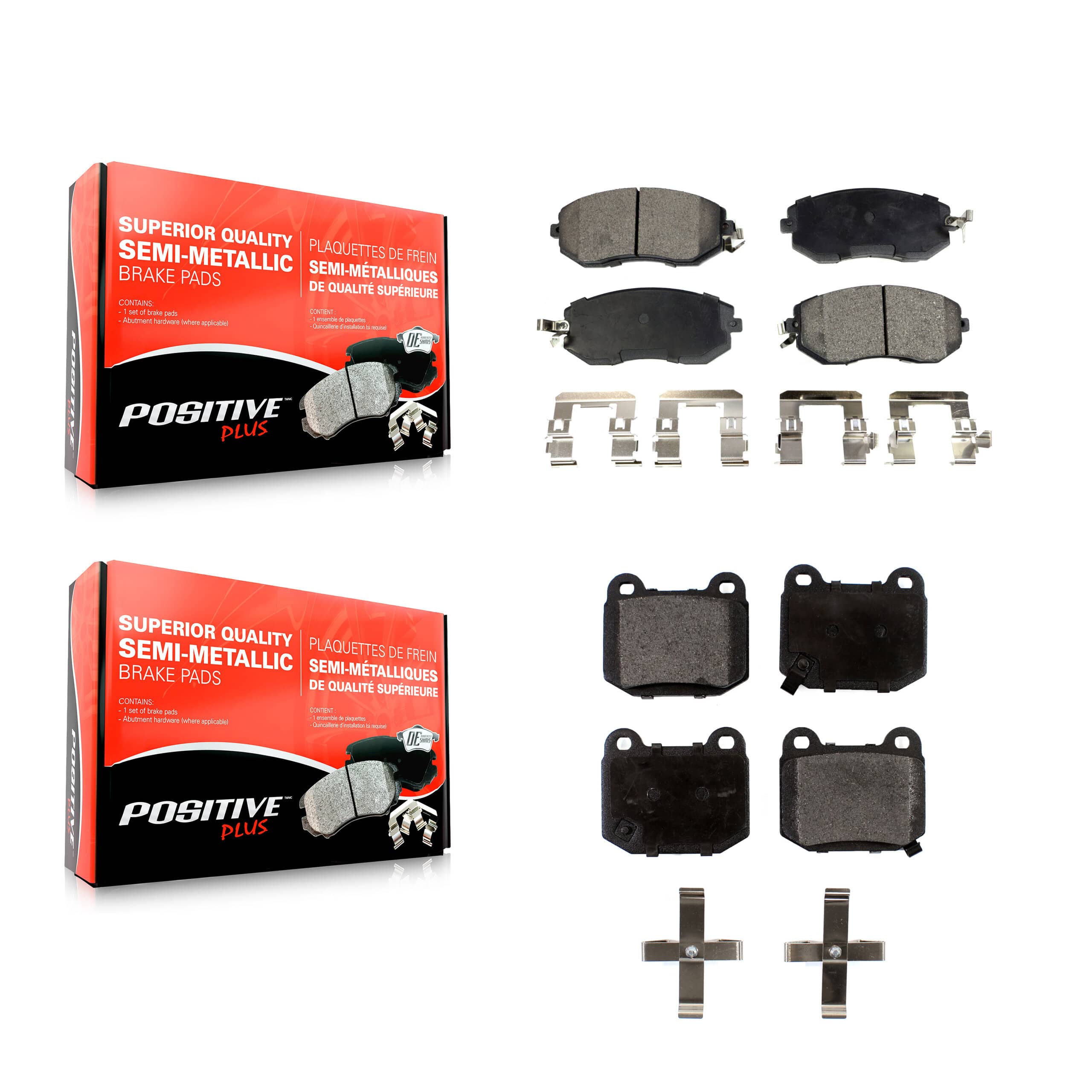 Positive Plus - KPF-100643 - Front and Rear Disc Brake Pad Kits