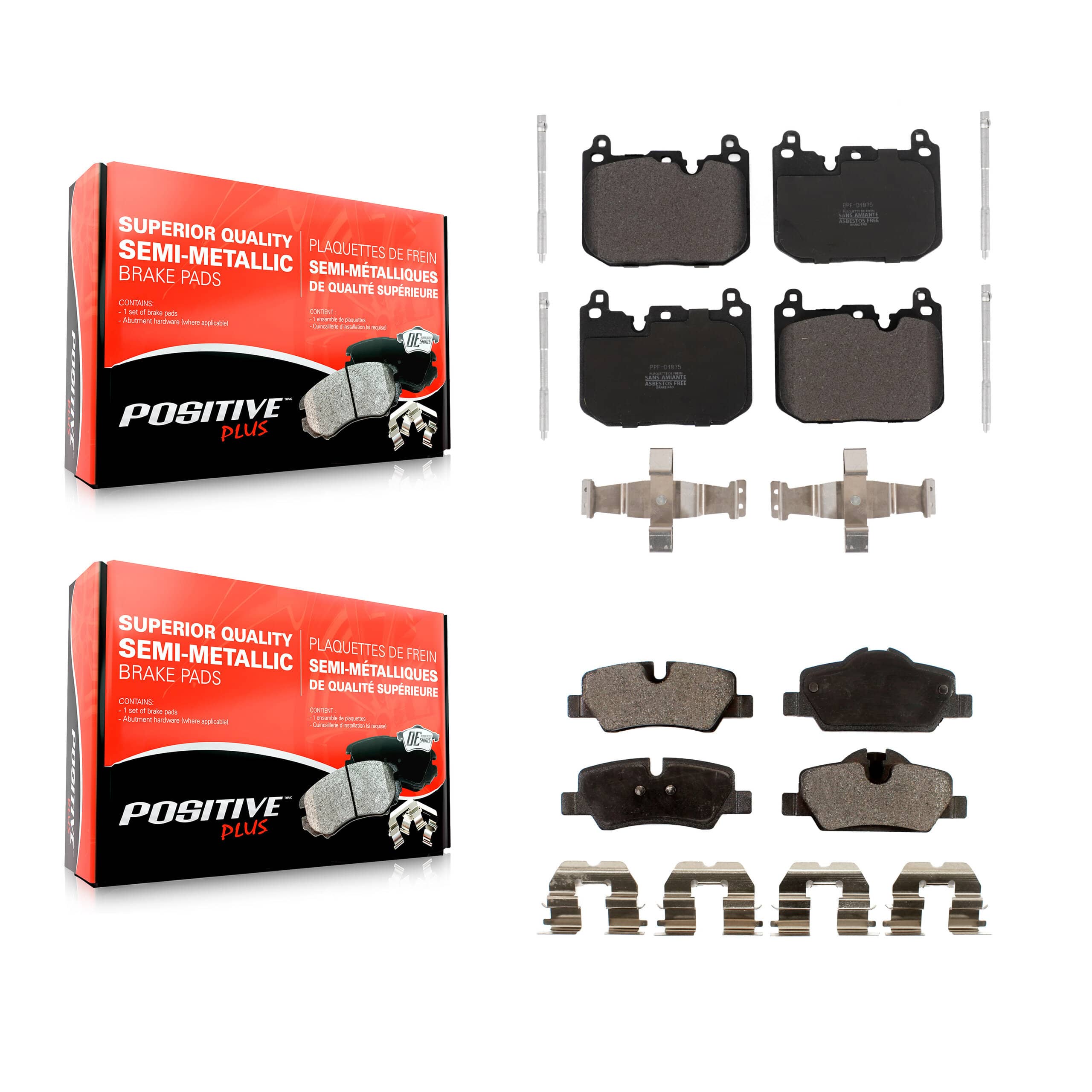 Positive Plus - KPF-100653 - Front and Rear Disc Brake Pad Kits