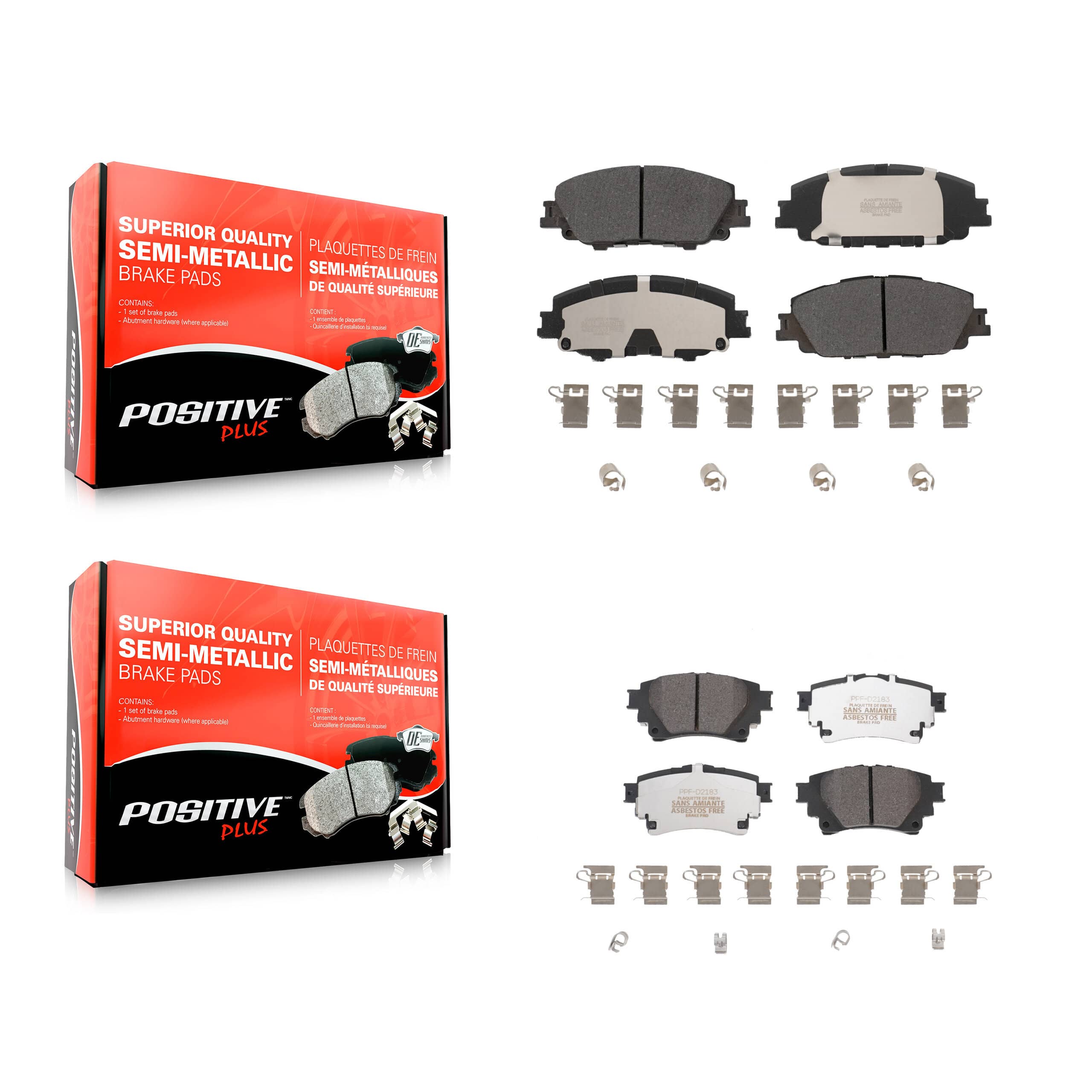 Positive Plus - KPF-100655 - Front and Rear Disc Brake Pad Kits