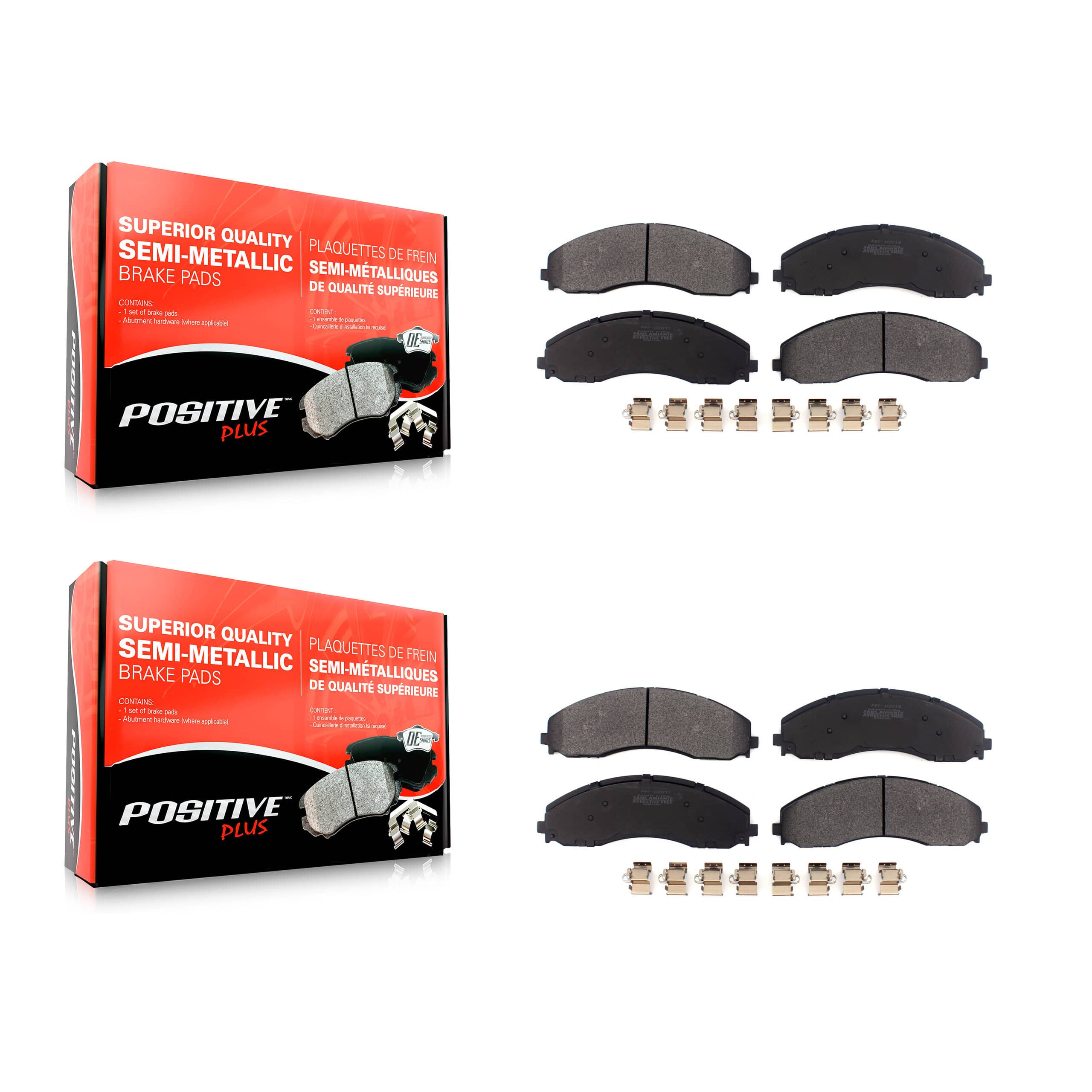 Positive Plus - KPF-100660 - Front and Rear Disc Brake Pad Kits