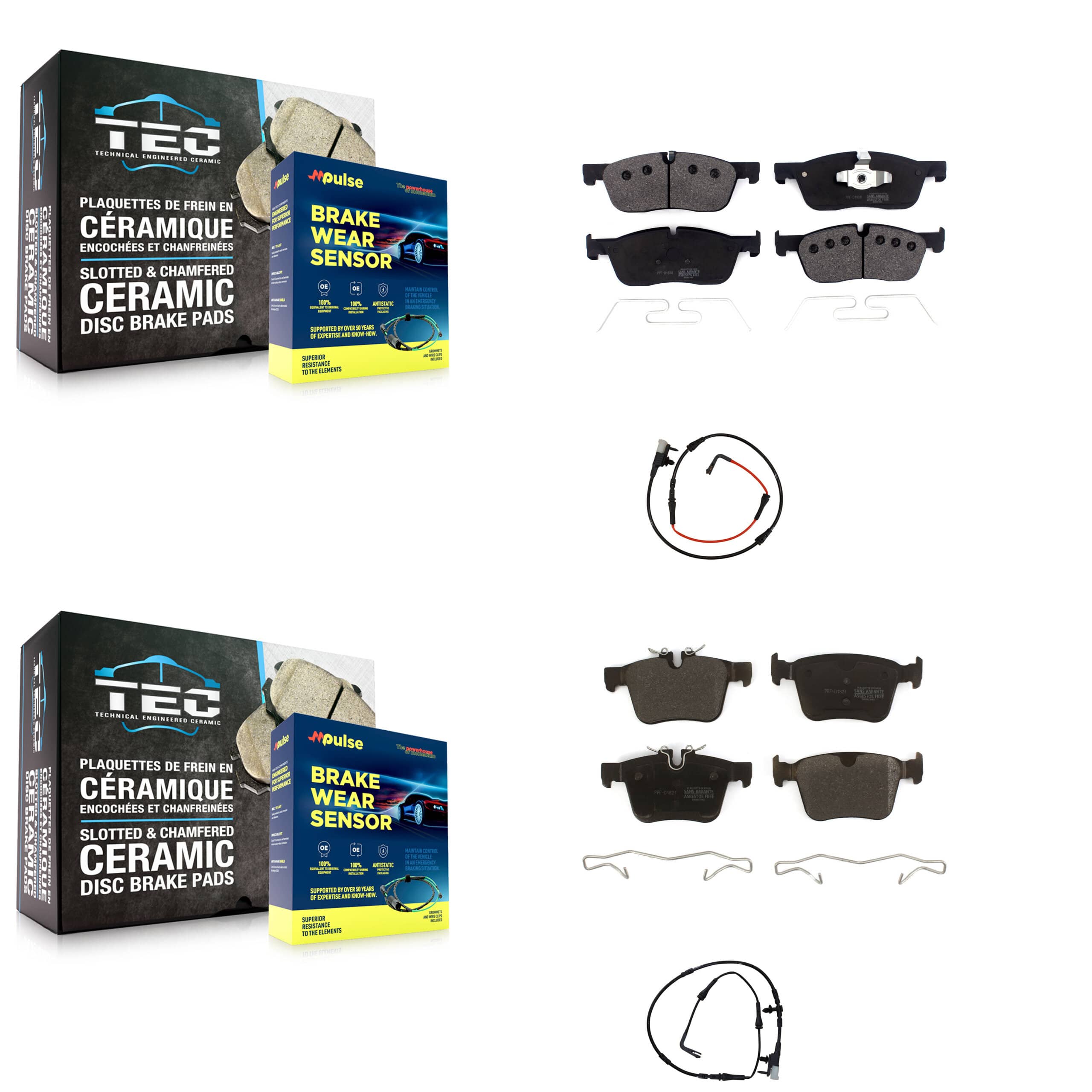 Positive Plus - KPW-100008 - Front and Rear Disc Brake Pad Kits