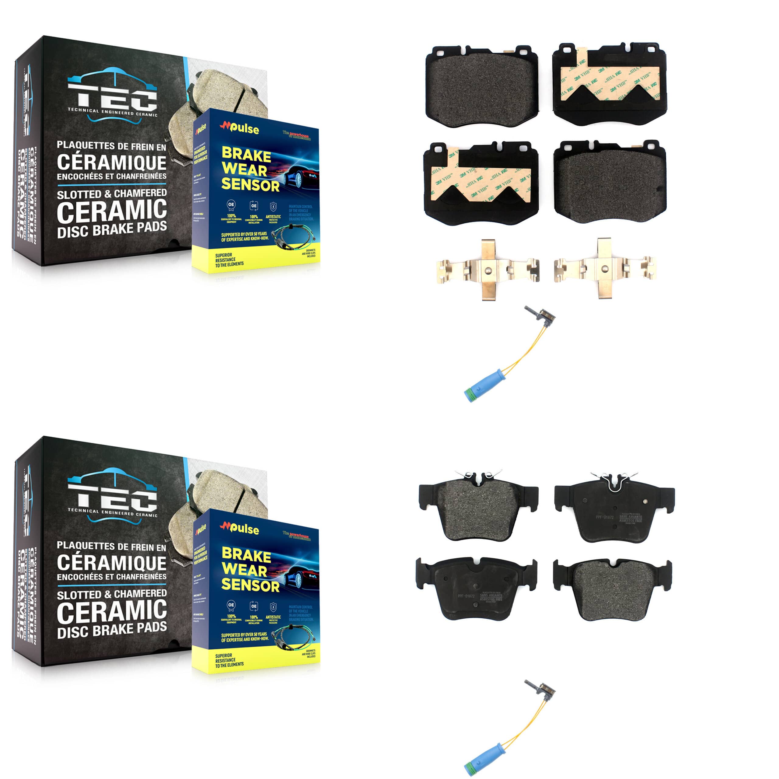 Positive Plus - KPW-101445 - Front and Rear Disc Brake Pad Kits