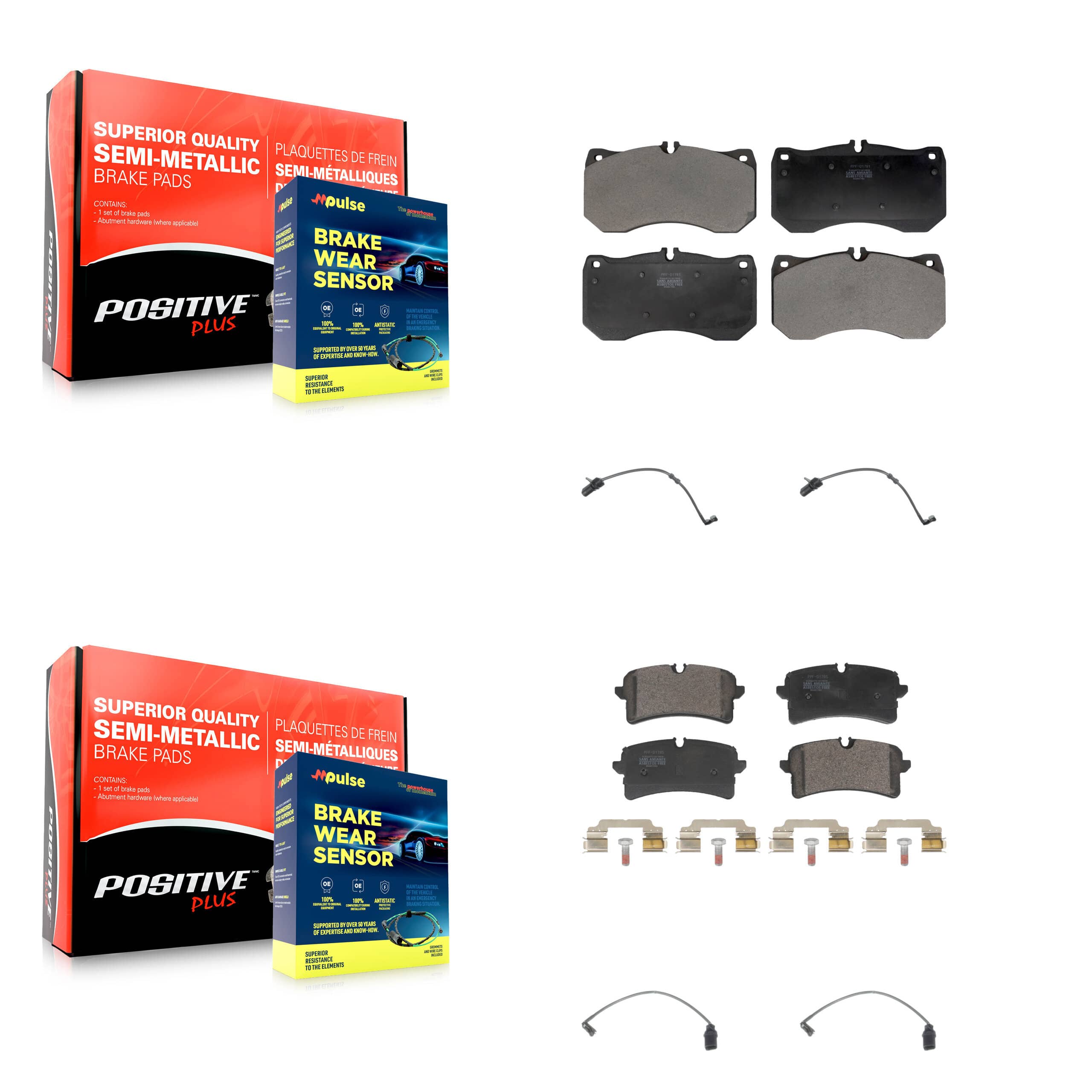 Positive Plus - KPW-101522 - Front and Rear Disc Brake Pad Kits