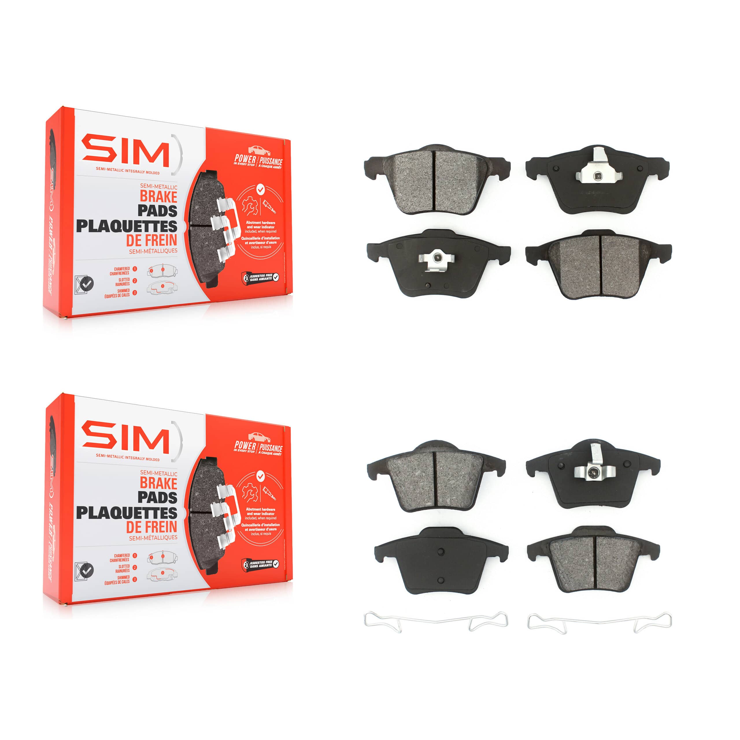 SIM - KSM-100009 - Front and Rear Disc Brake Pad Kits
