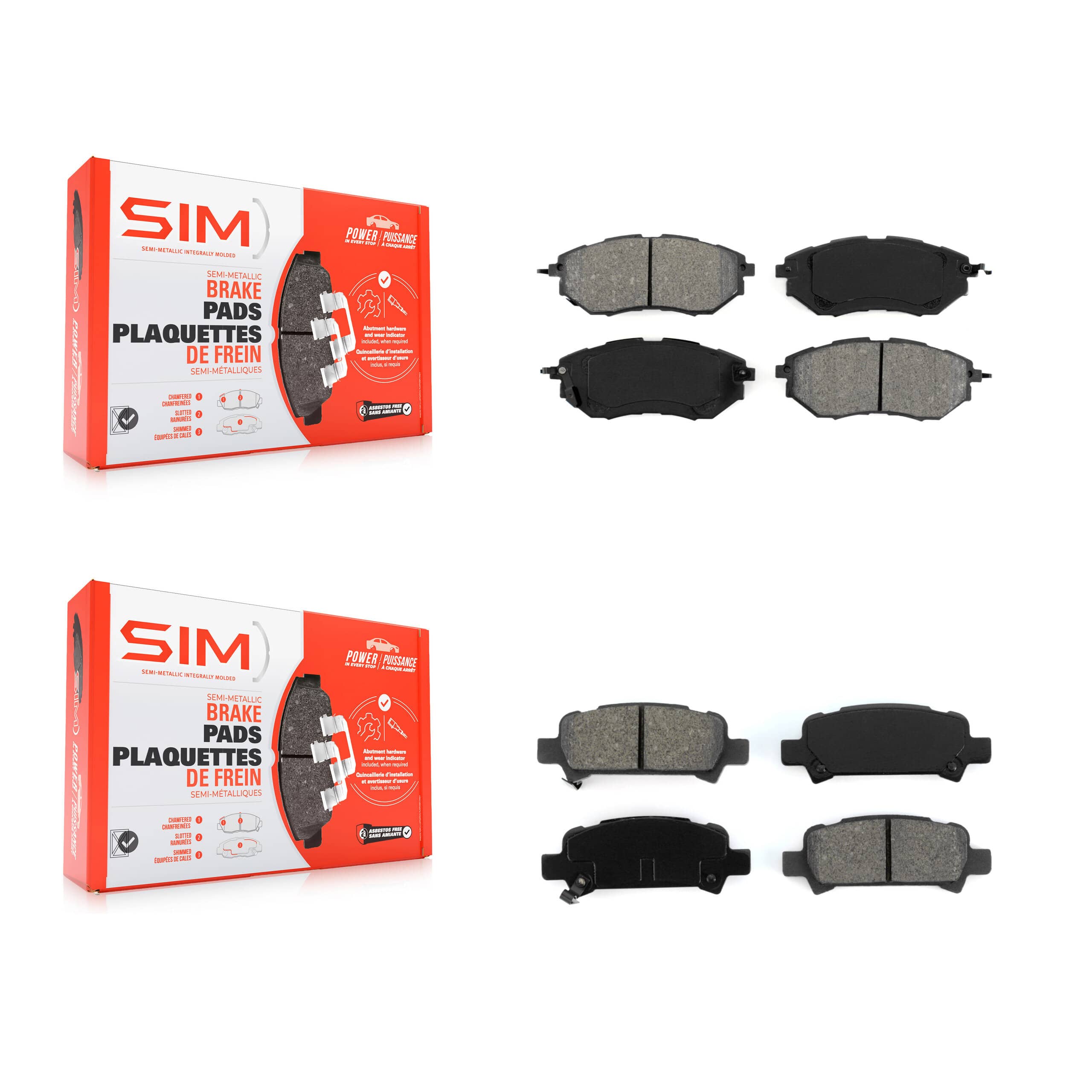 SIM - KSM-100045 - Front and Rear Disc Brake Pad Kits