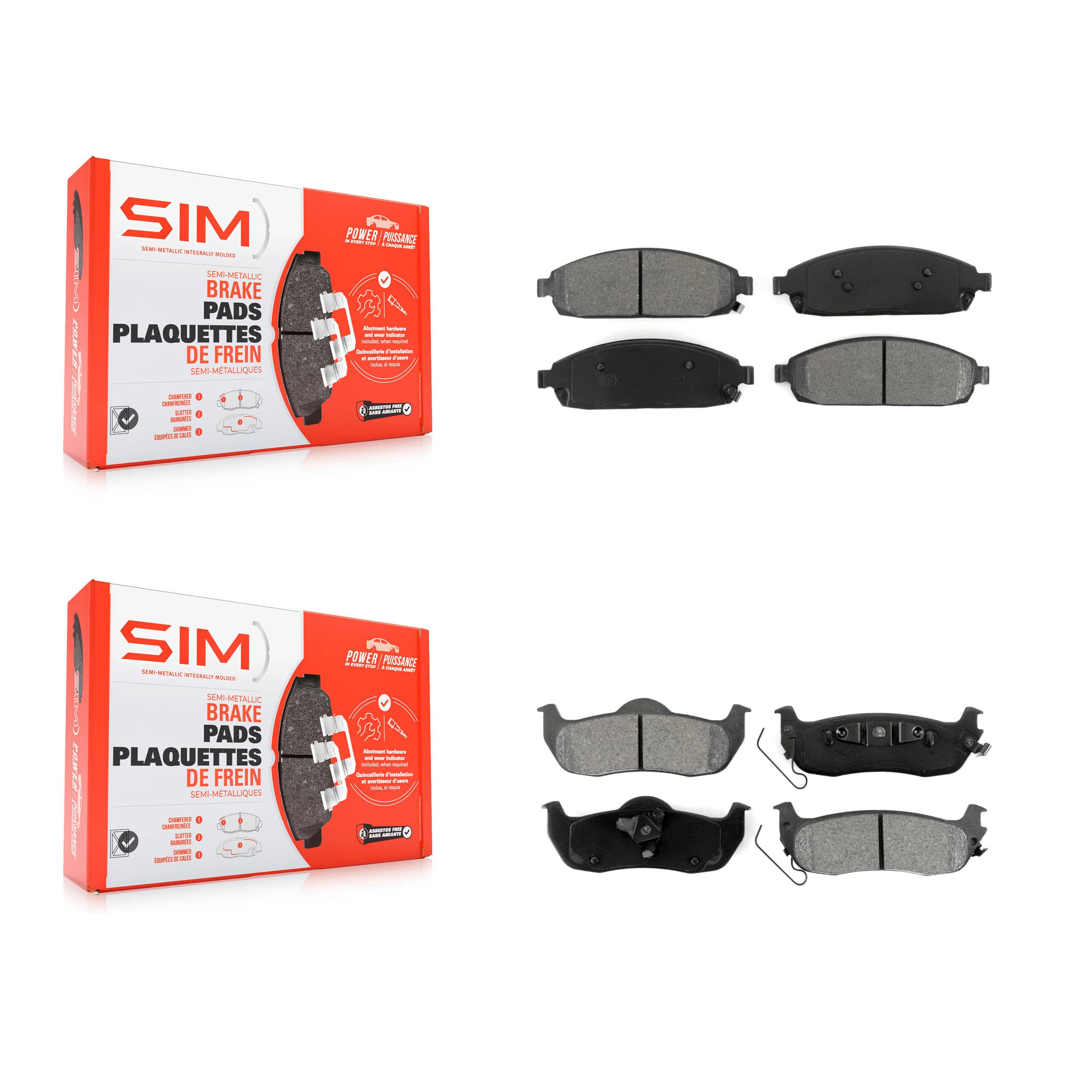 SIM - KSM-100046 - Front and Rear Disc Brake Pad Kits