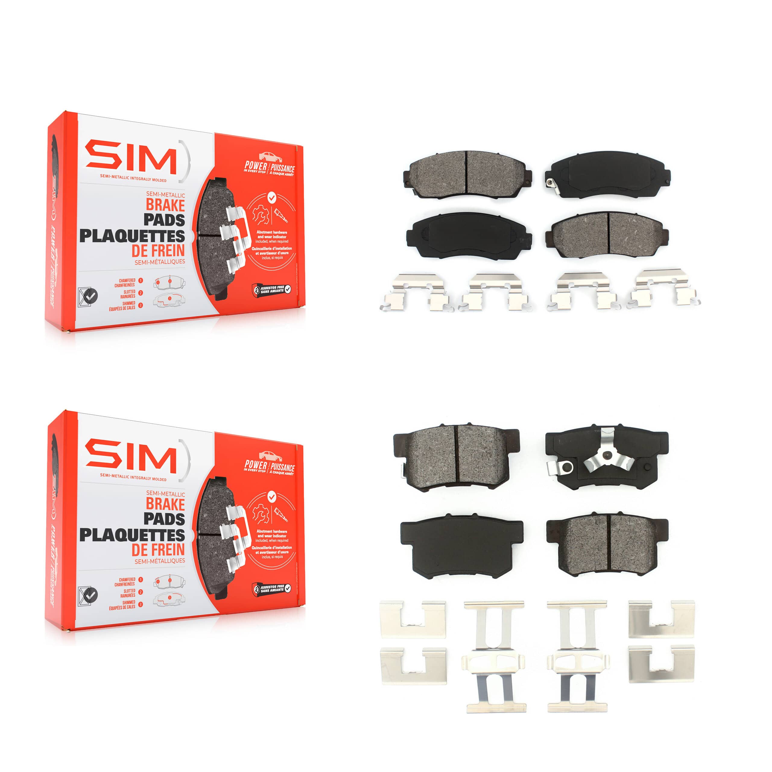 SIM - KSM-100049 - Front and Rear Disc Brake Pad Kits