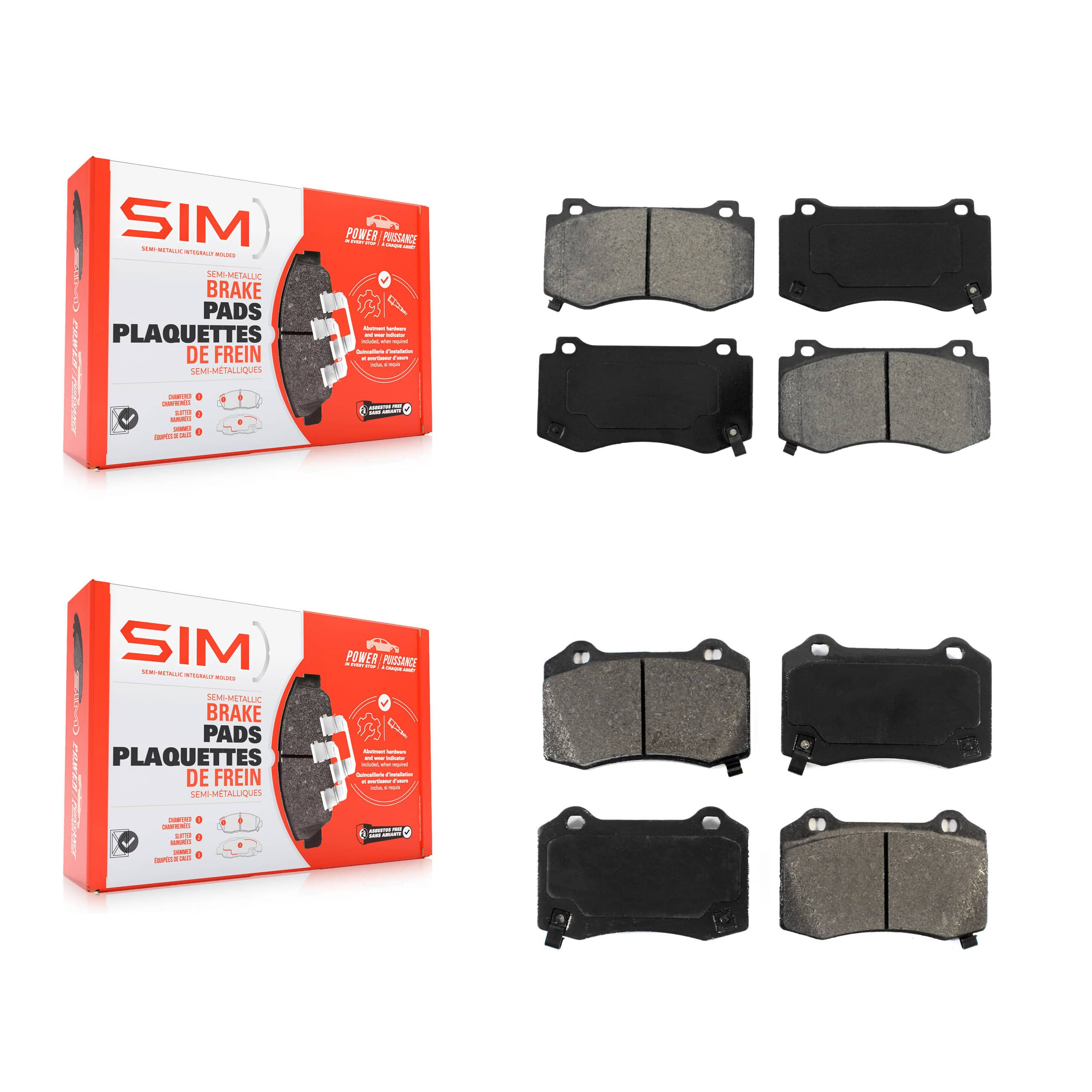 SIM - KSM-100063 - Front and Rear Disc Brake Pad Kits