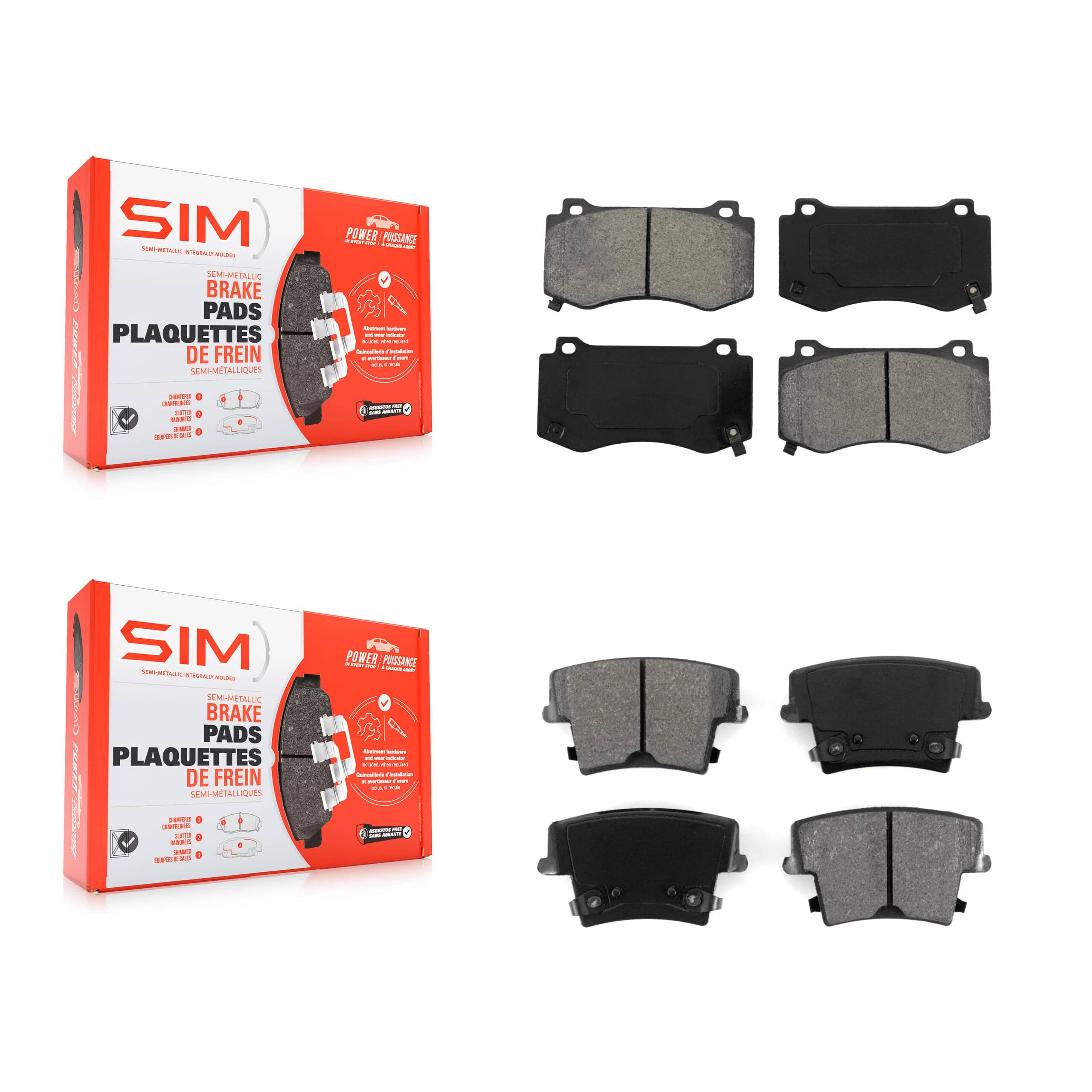 SIM - KSM-100064 - Front and Rear Disc Brake Pad Kits
