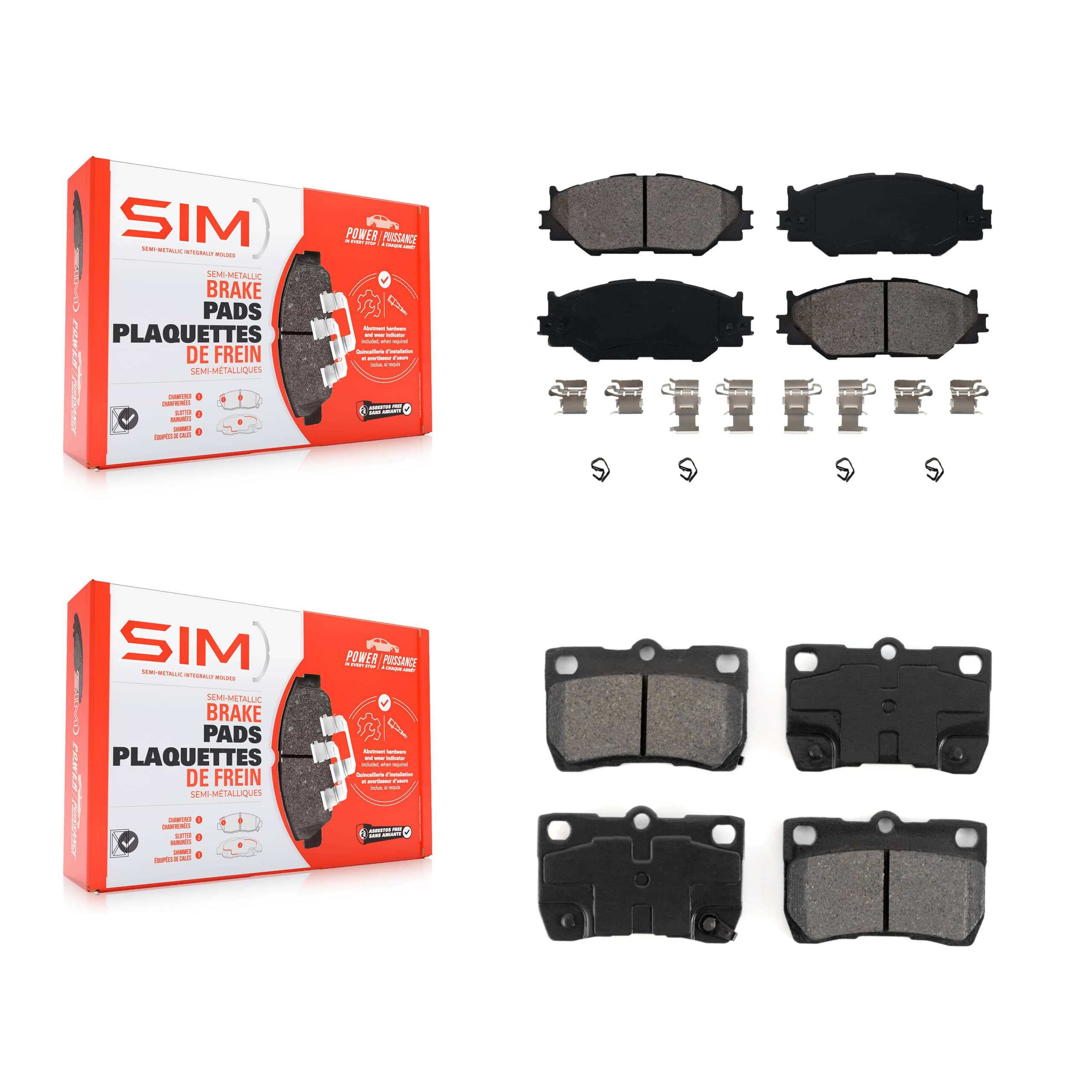 SIM - KSM-100075 - Front and Rear Disc Brake Pad Kits