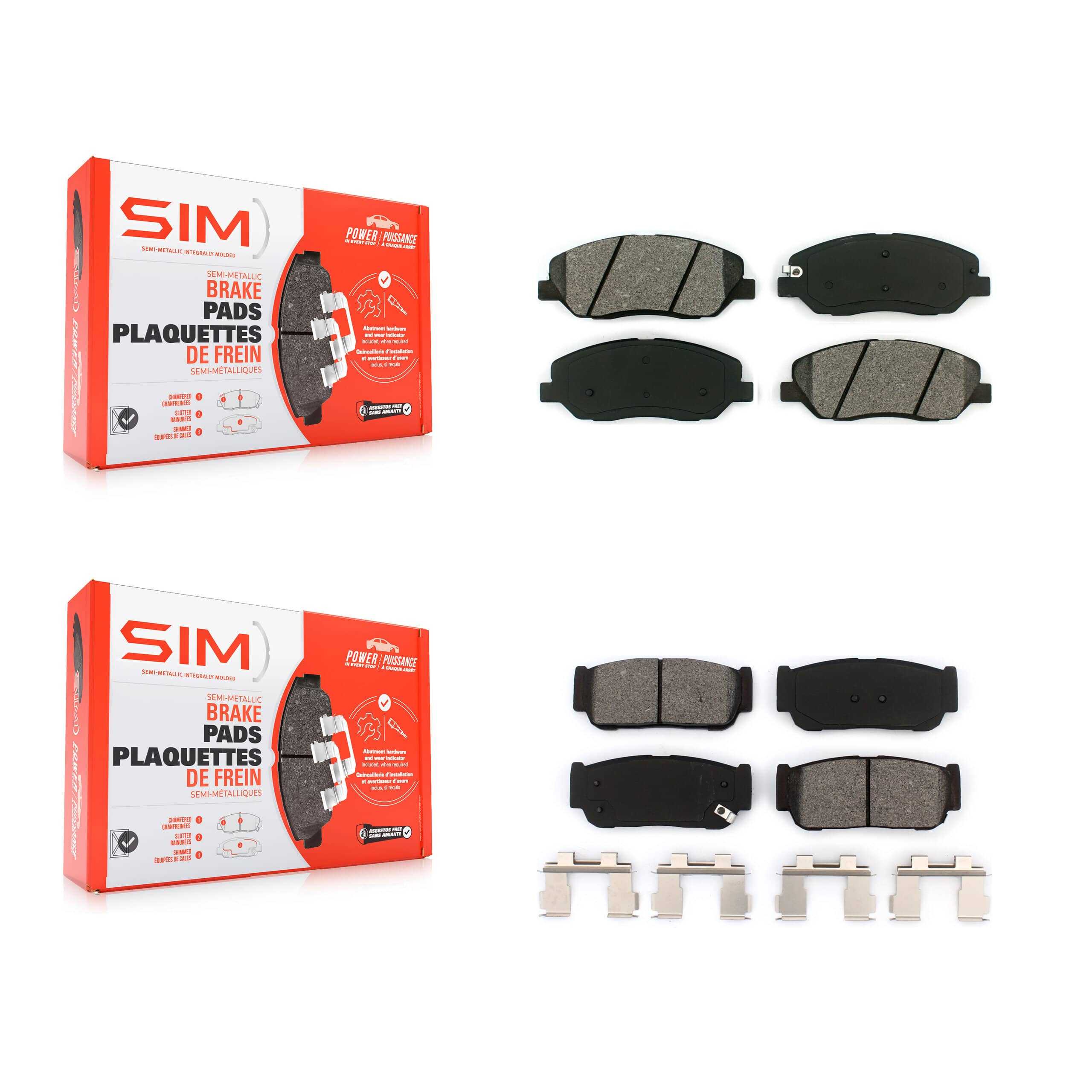 SIM - KSM-100083 - Front and Rear Disc Brake Pad Kits