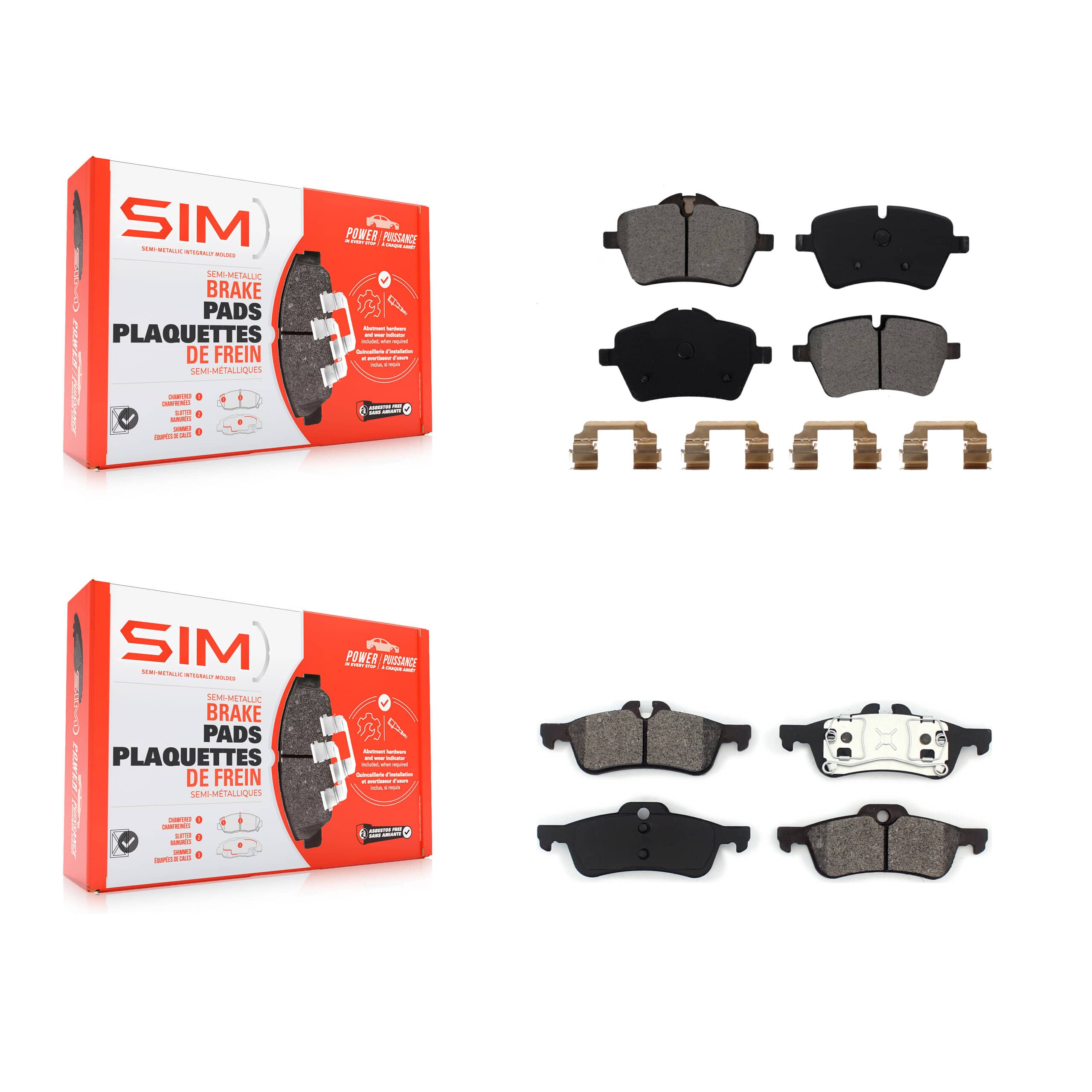 SIM - KSM-100084 - Front and Rear Disc Brake Pad Kits
