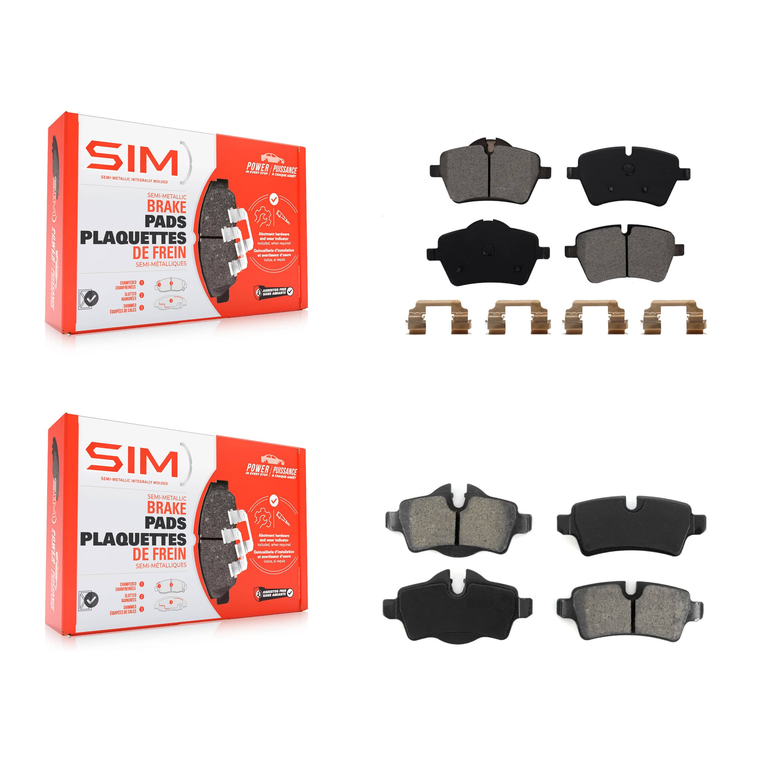 SIM - KSM-100085 - Front and Rear Disc Brake Pad Kits
