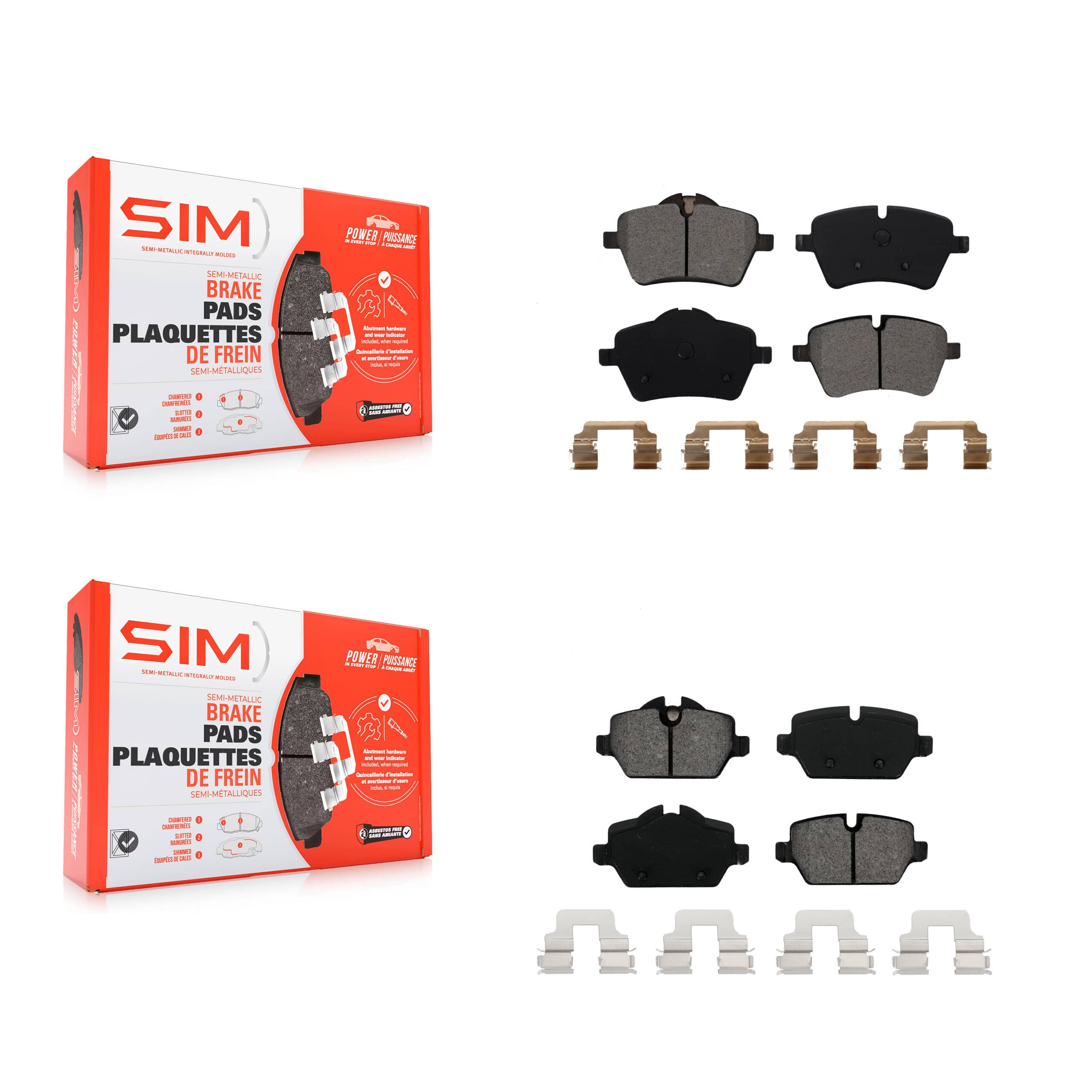 SIM - KSM-100087 - Front and Rear Disc Brake Pad Kits