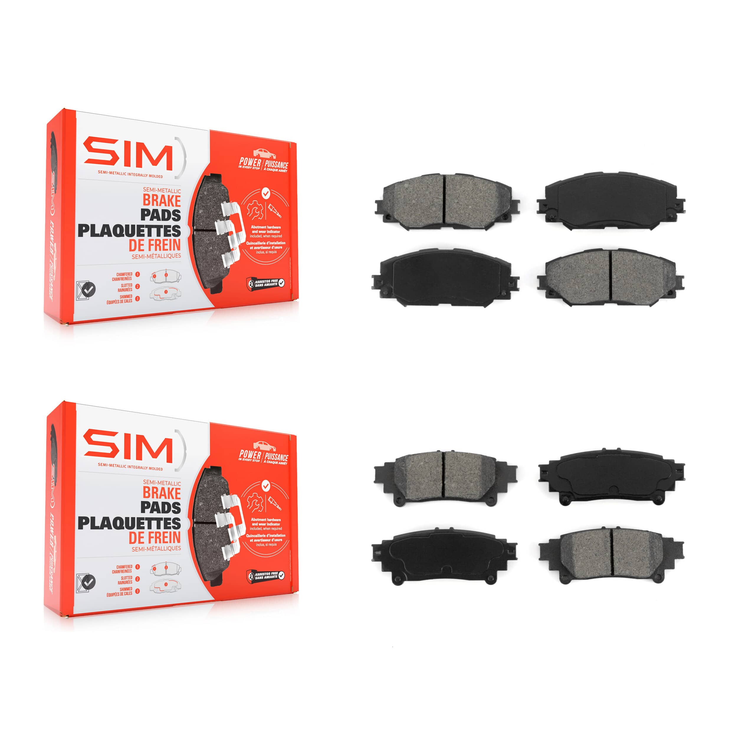 SIM - KSM-100089 - Front and Rear Disc Brake Pad Kits