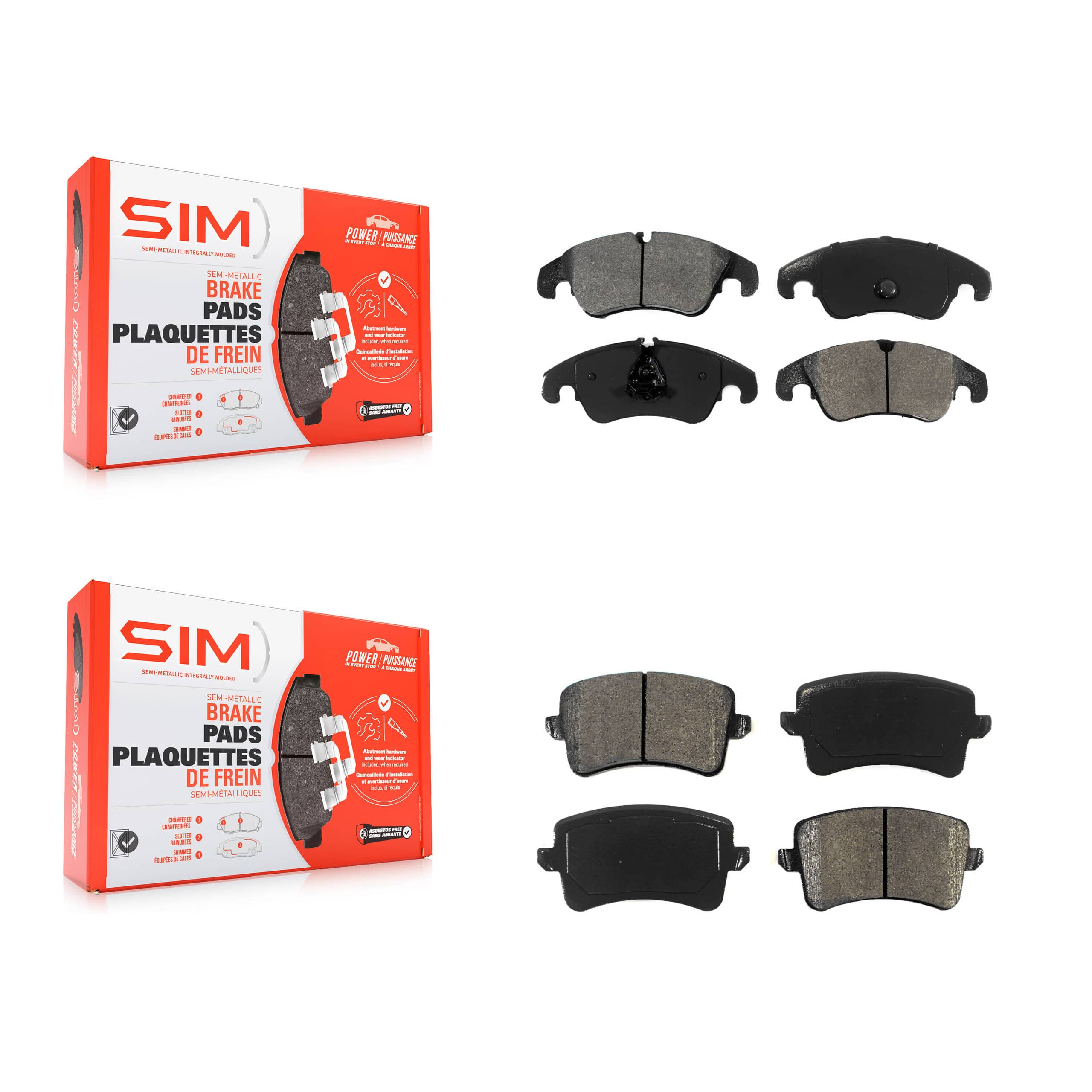 SIM - KSM-100117 - Front and Rear Disc Brake Pad Kits