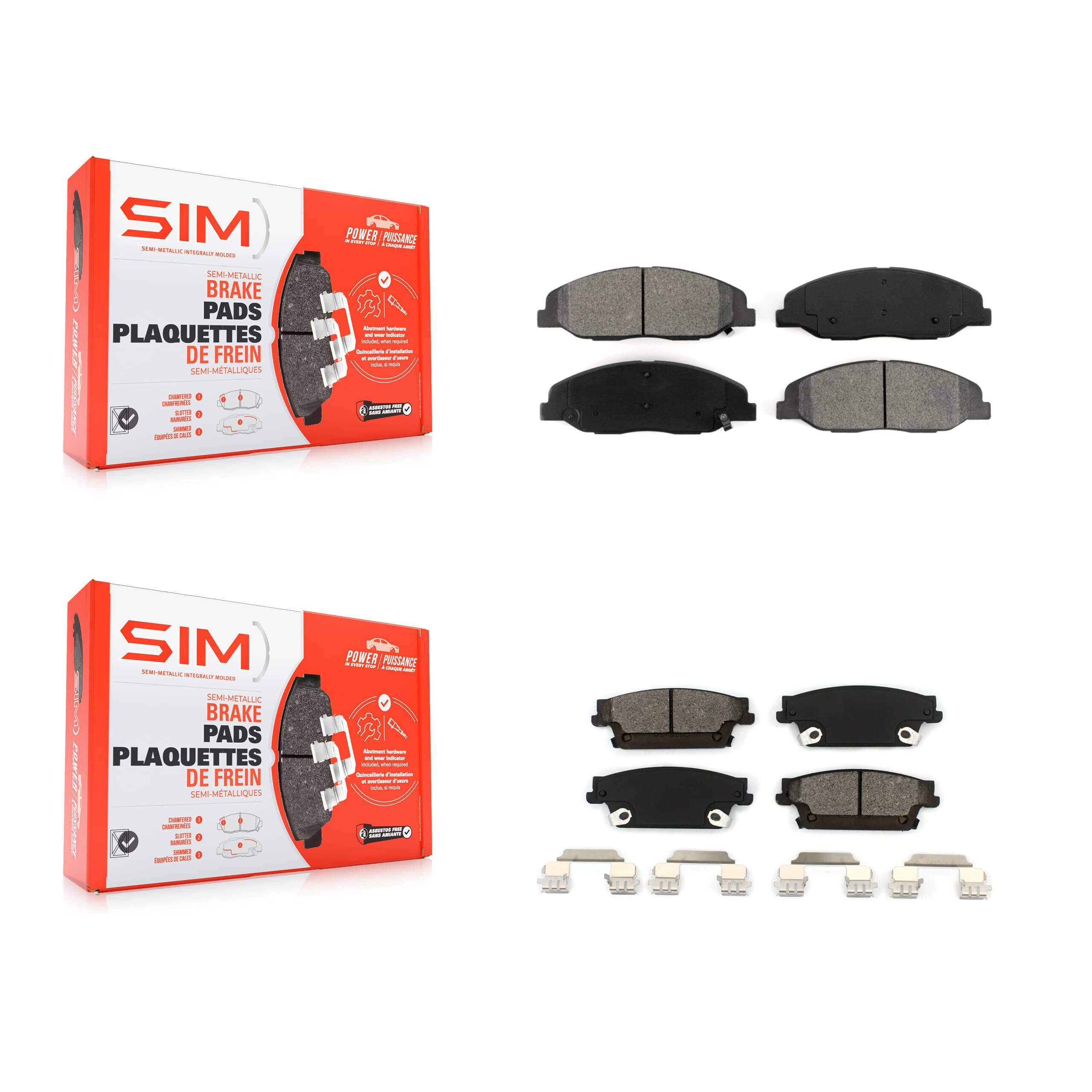 SIM - KSM-100123 - Front and Rear Disc Brake Pad Kits