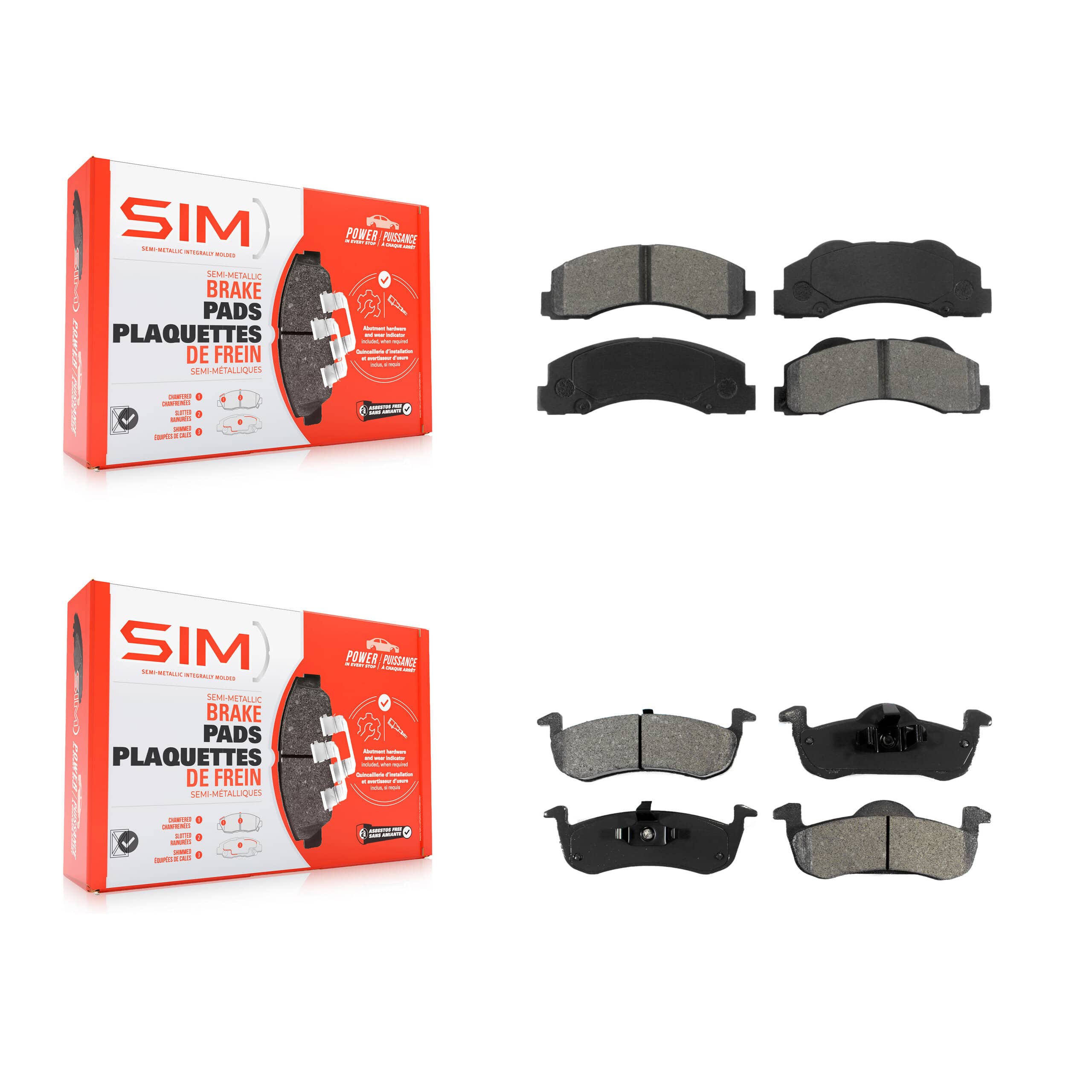 SIM - KSM-100161 - Front and Rear Disc Brake Pad Kits