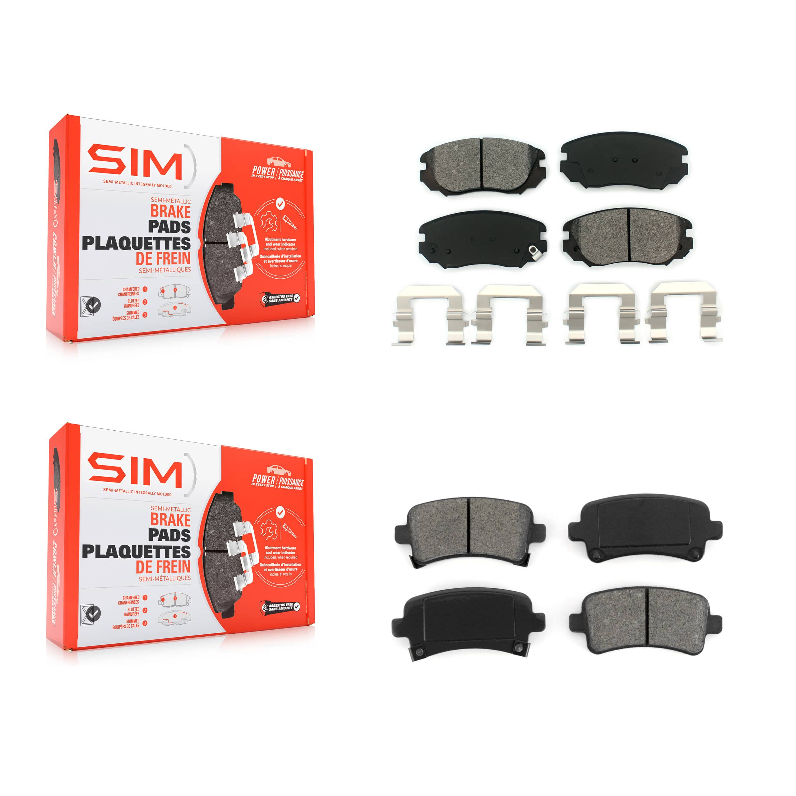 SIM - KSM-100164 - Front and Rear Disc Brake Pad Kits
