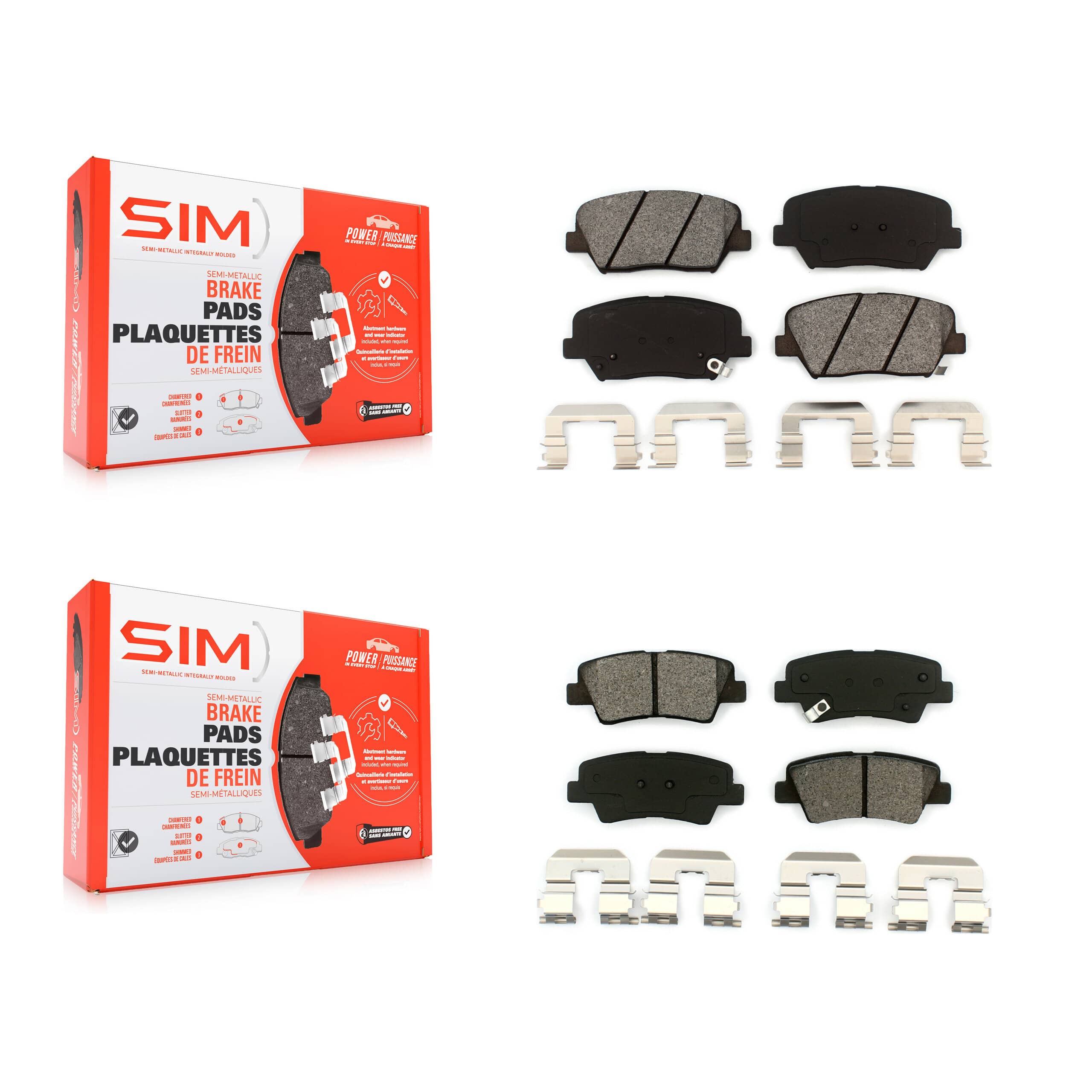 SIM - KSM-100168 - Front and Rear Disc Brake Pad Kits