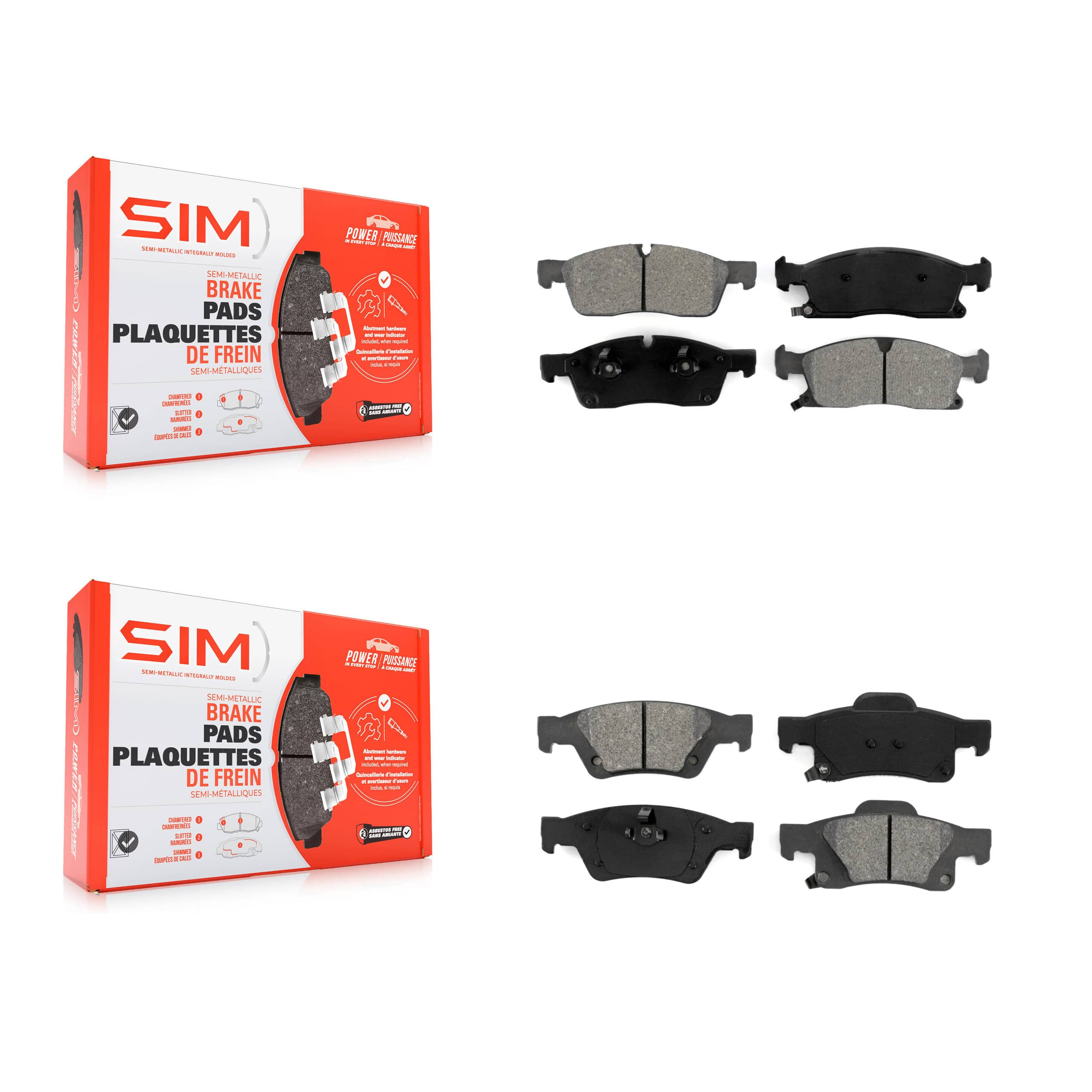 SIM - KSM-100173 - Front and Rear Disc Brake Pad Kits