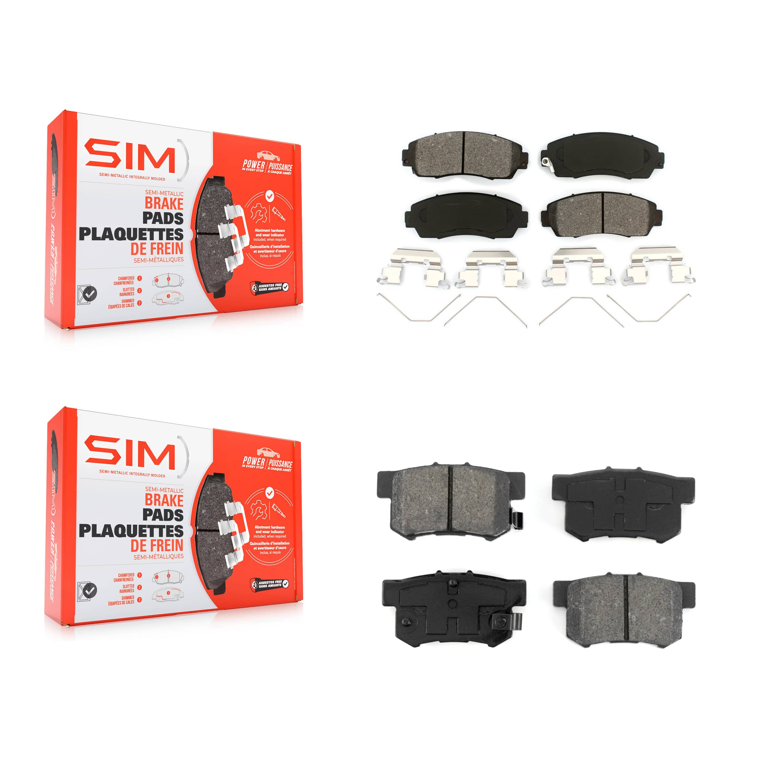 SIM - KSM-100184 - Front and Rear Disc Brake Pad Kits