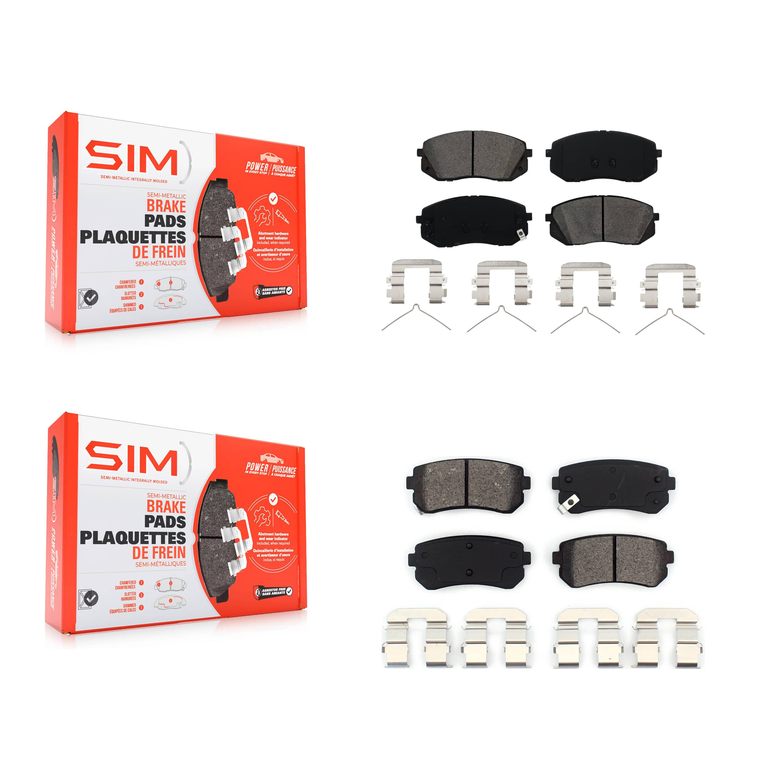 SIM - KSM-100225 - Front and Rear Disc Brake Pad Kits