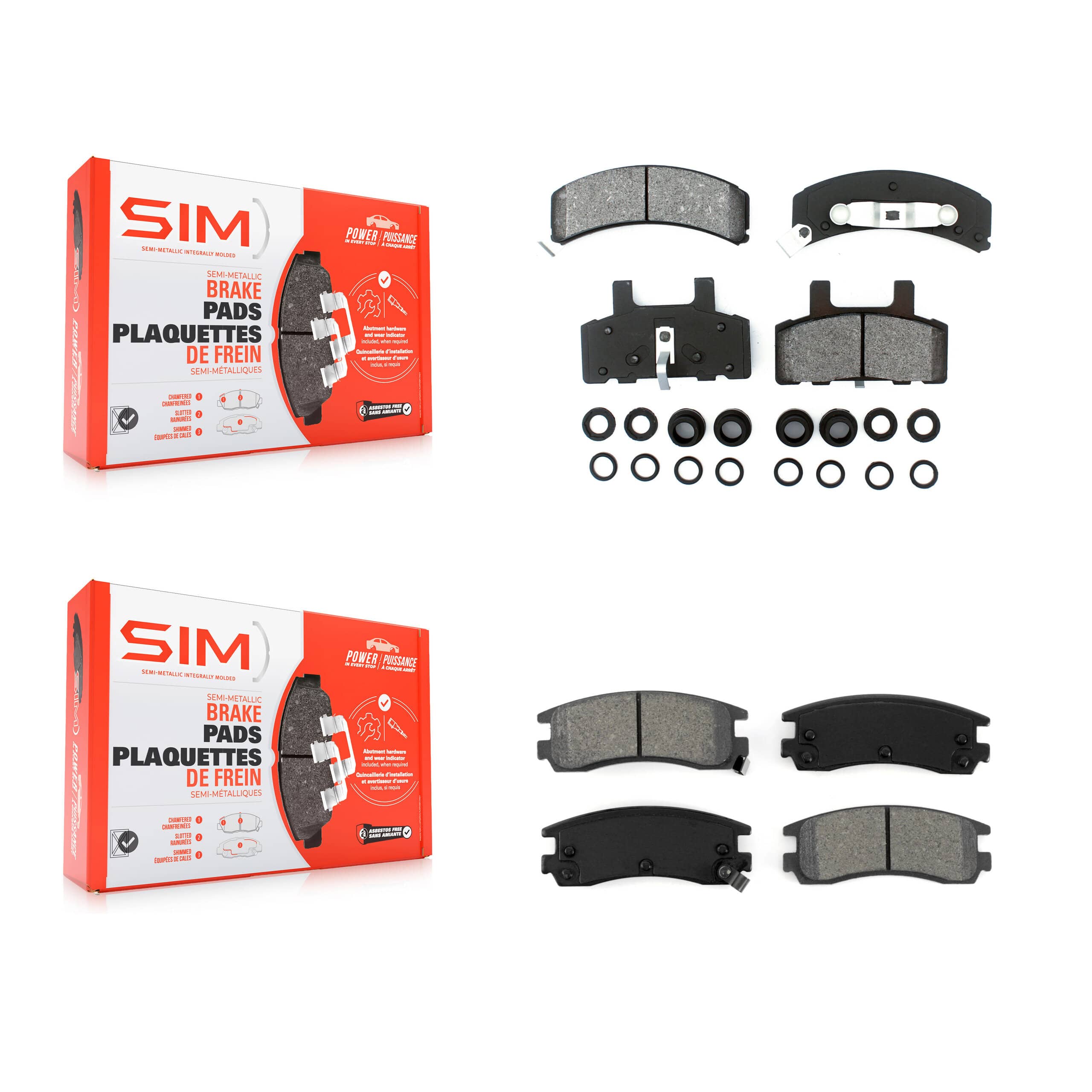 SIM - KSM-100235 - Front and Rear Disc Brake Pad Kits