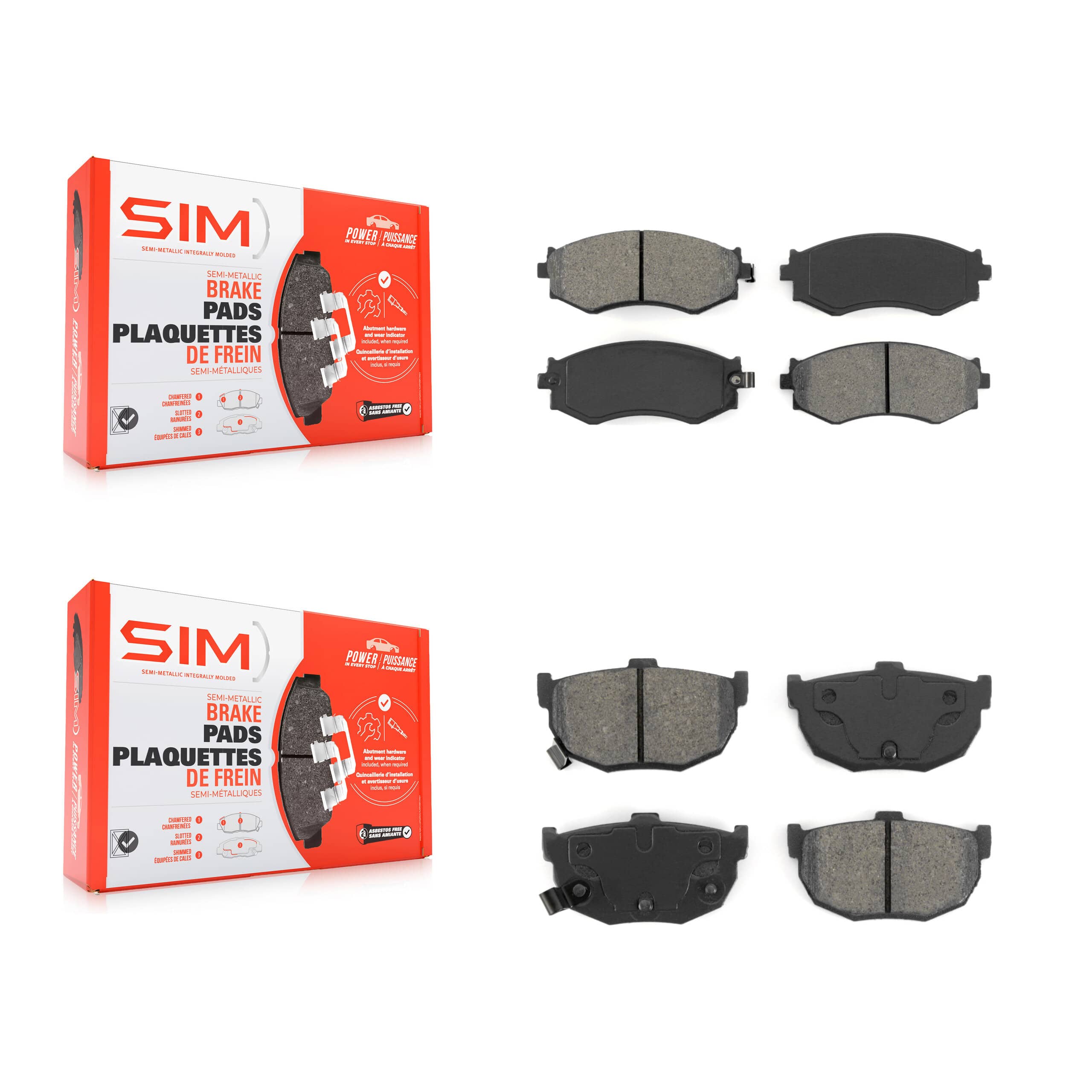 SIM - KSM-100242 - Front and Rear Disc Brake Pad Kits