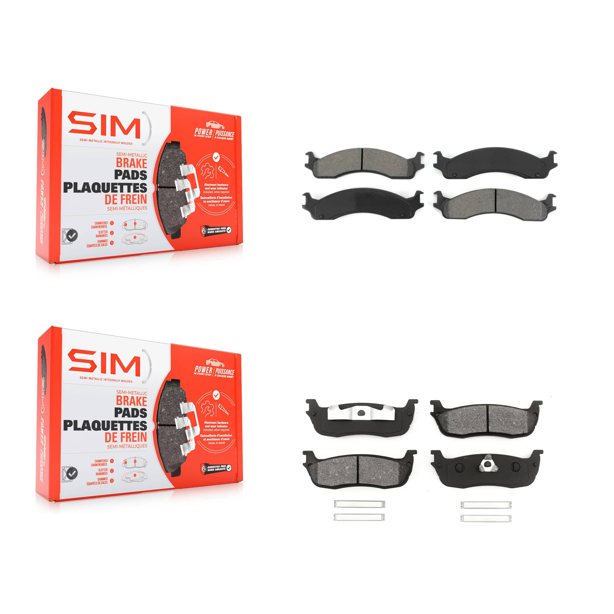 SIM - KSM-100292 - Front and Rear Disc Brake Pad Kits