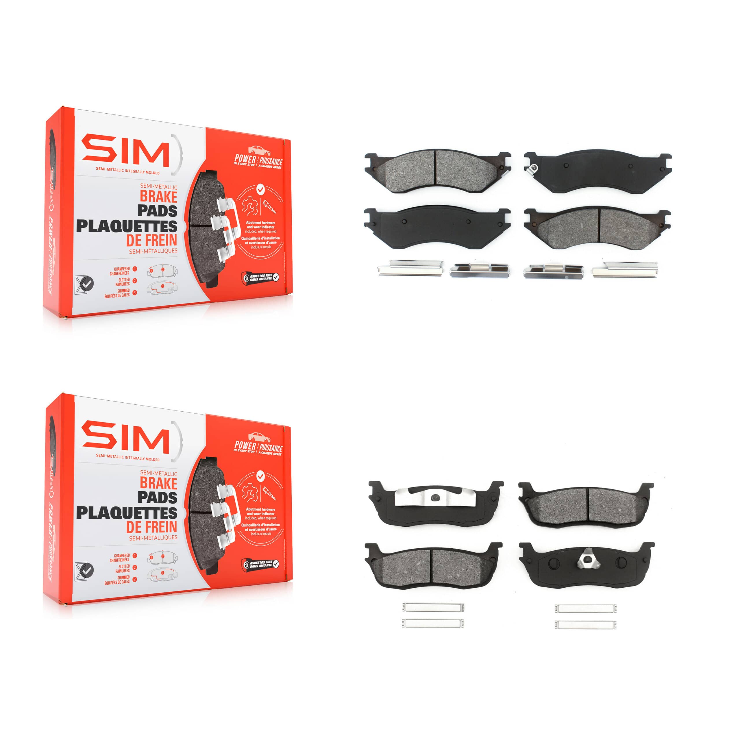 SIM - KSM-100305 - Front and Rear Disc Brake Pad Kits