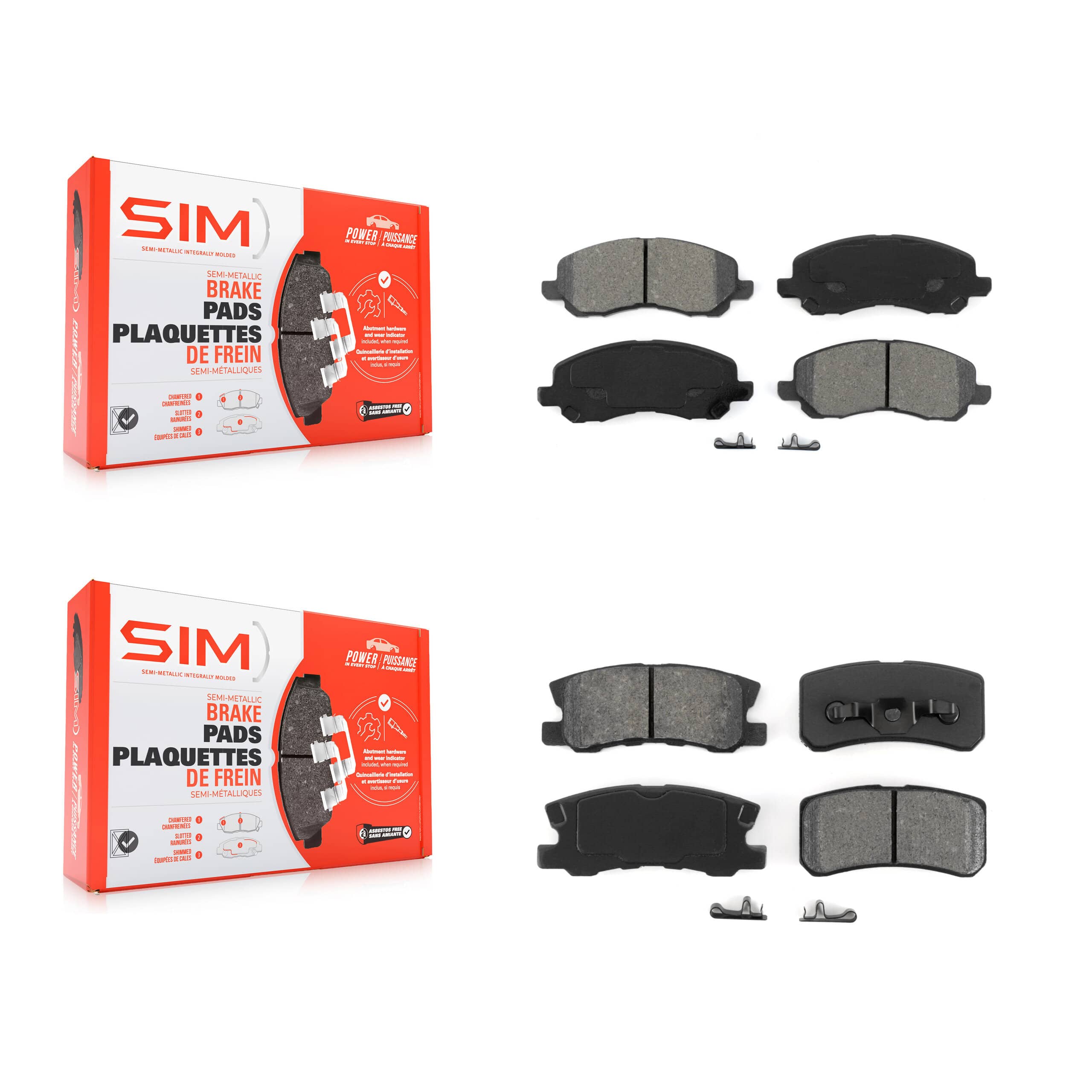 SIM - KSM-100384 - Front and Rear Disc Brake Pad Kits