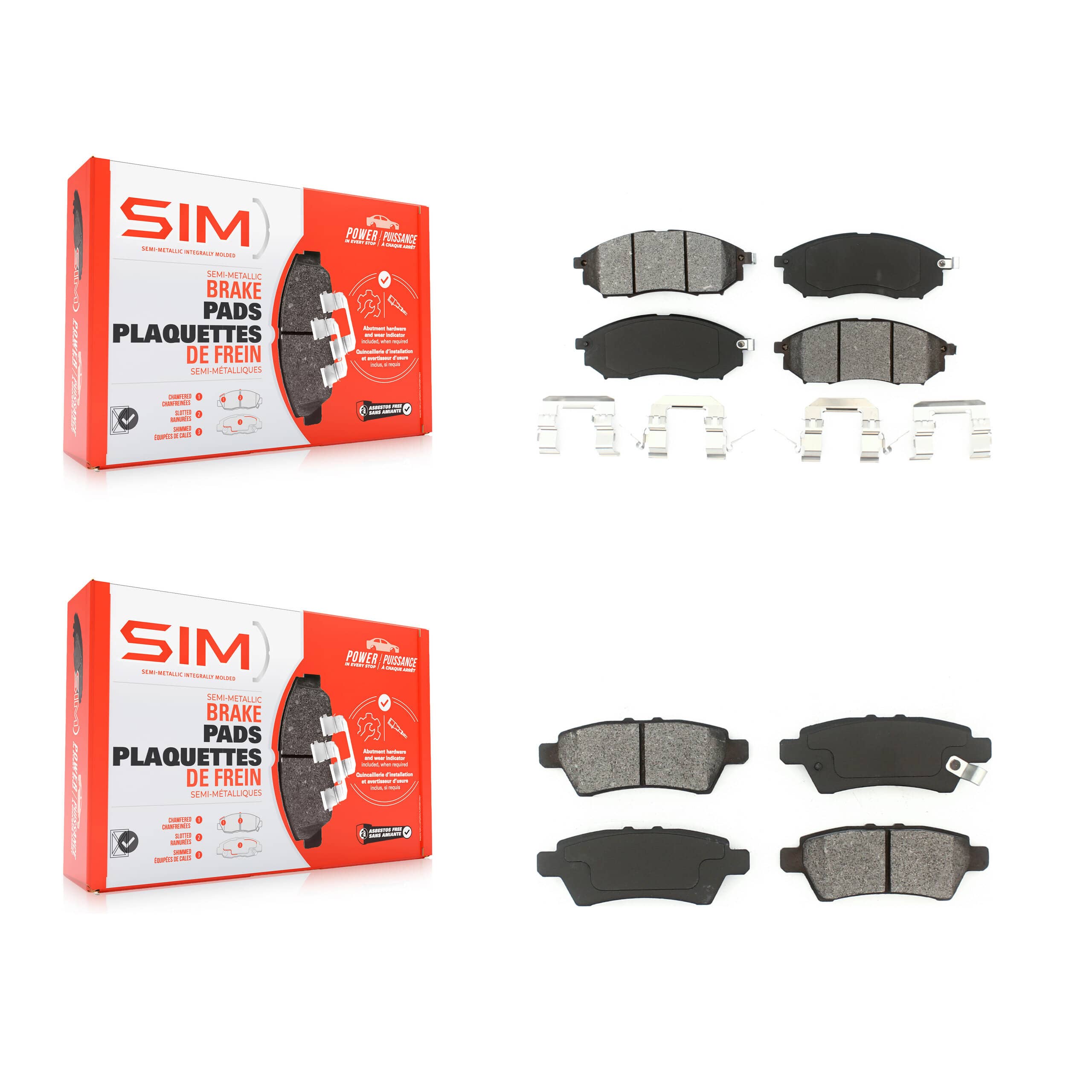 SIM - KSM-100392 - Front and Rear Disc Brake Pad Kits
