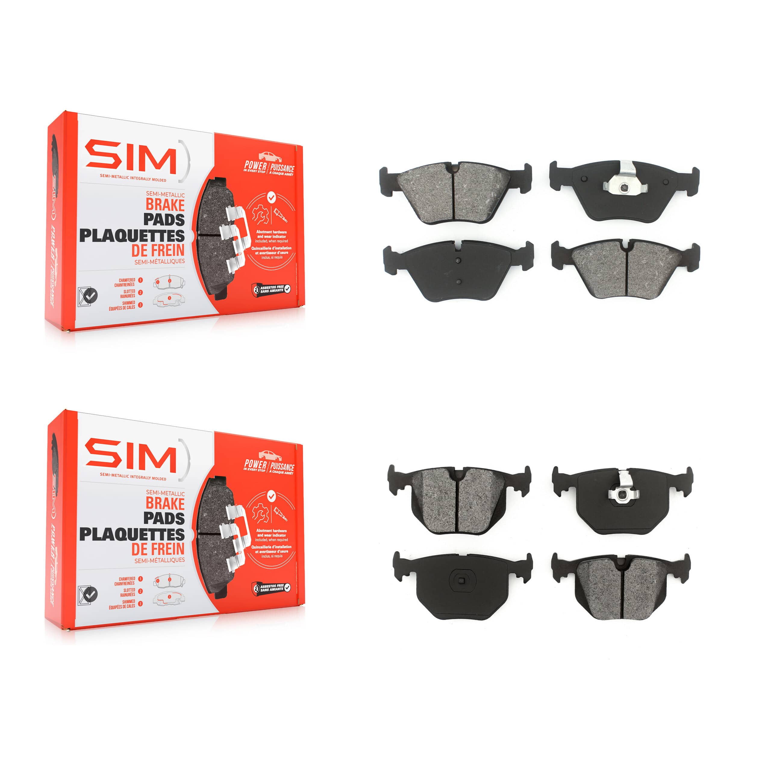 SIM - KSM-100434 - Front and Rear Disc Brake Pad Kits