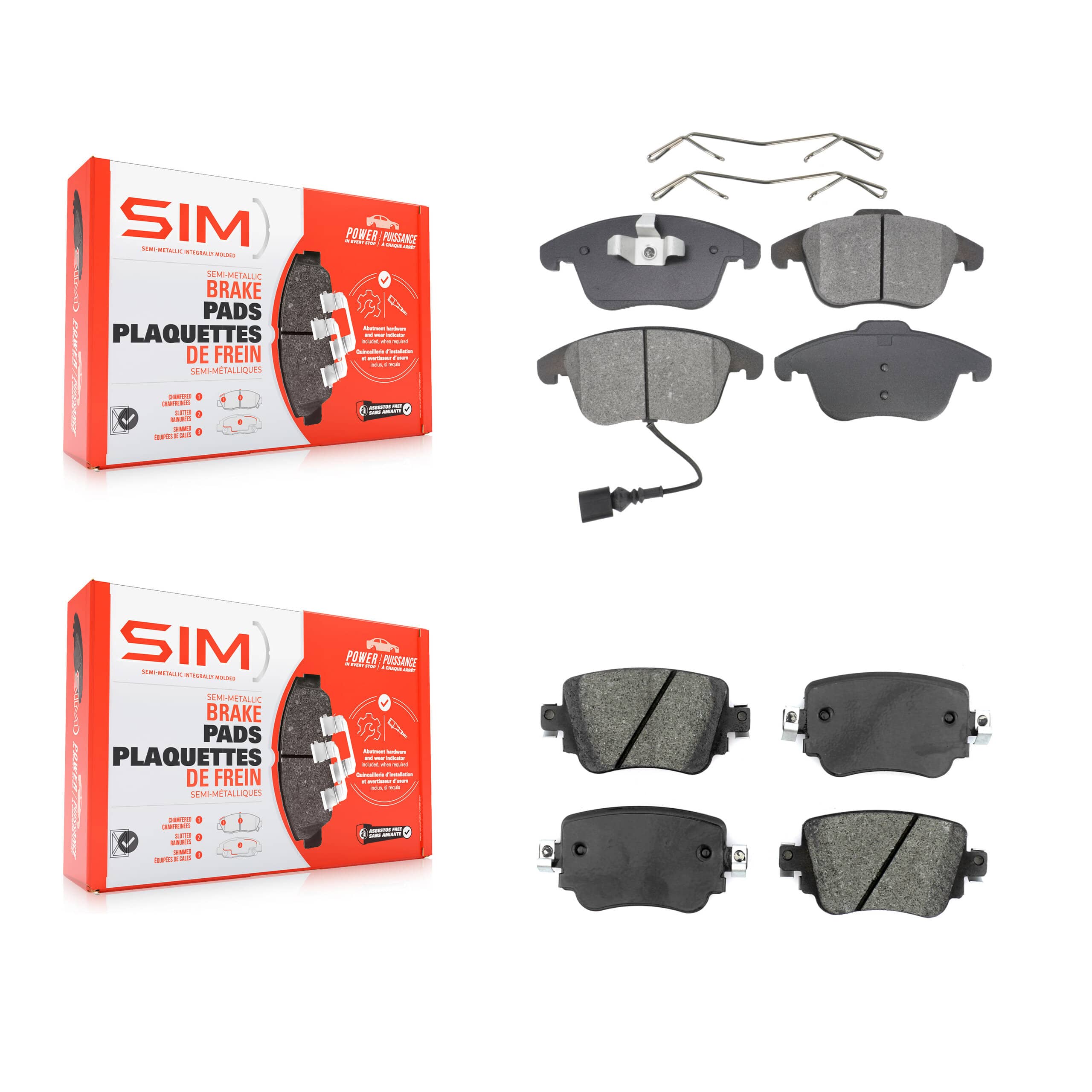 SIM - KSM-100453 - Front and Rear Disc Brake Pad Kits