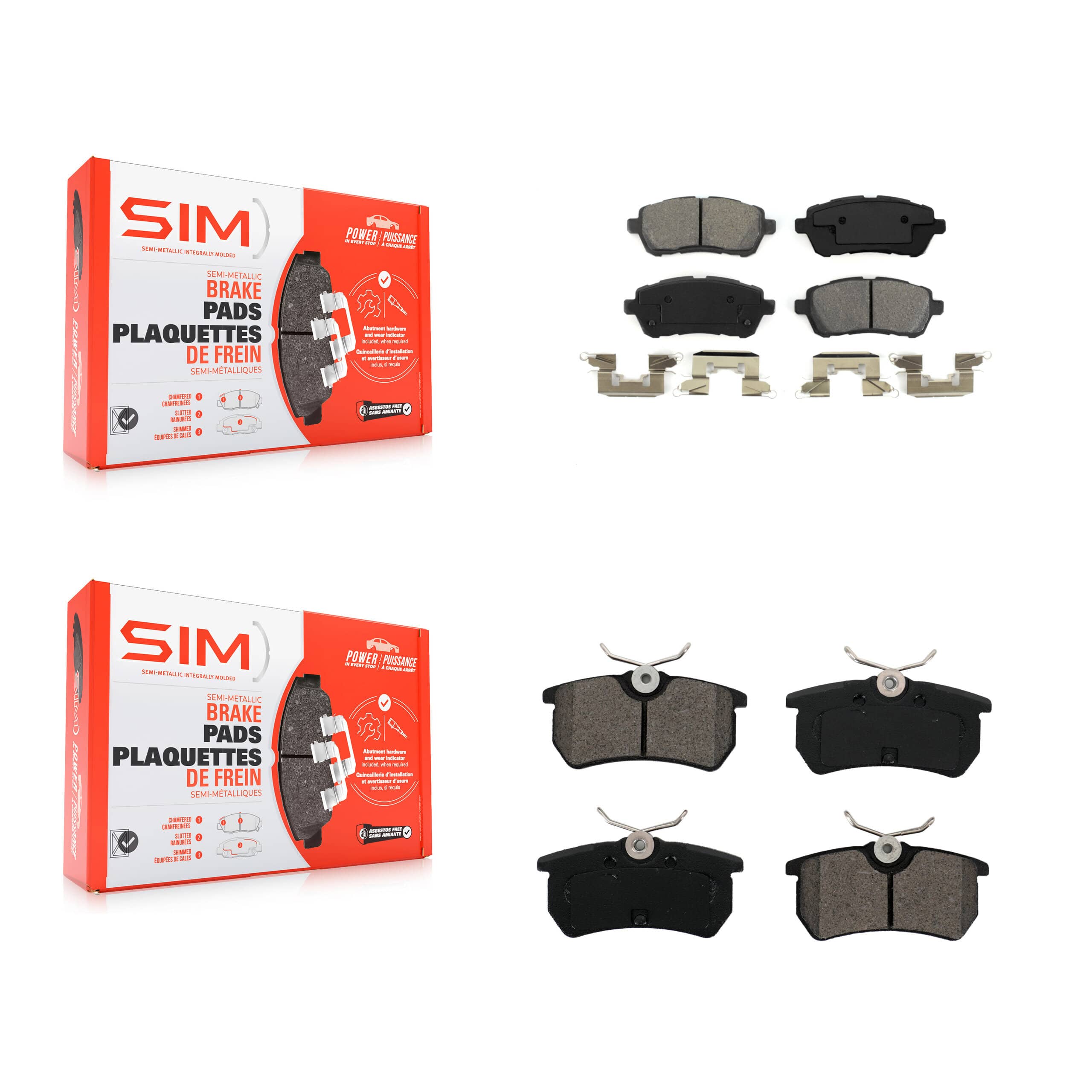SIM - KSM-100456 - Front and Rear Disc Brake Pad Kits