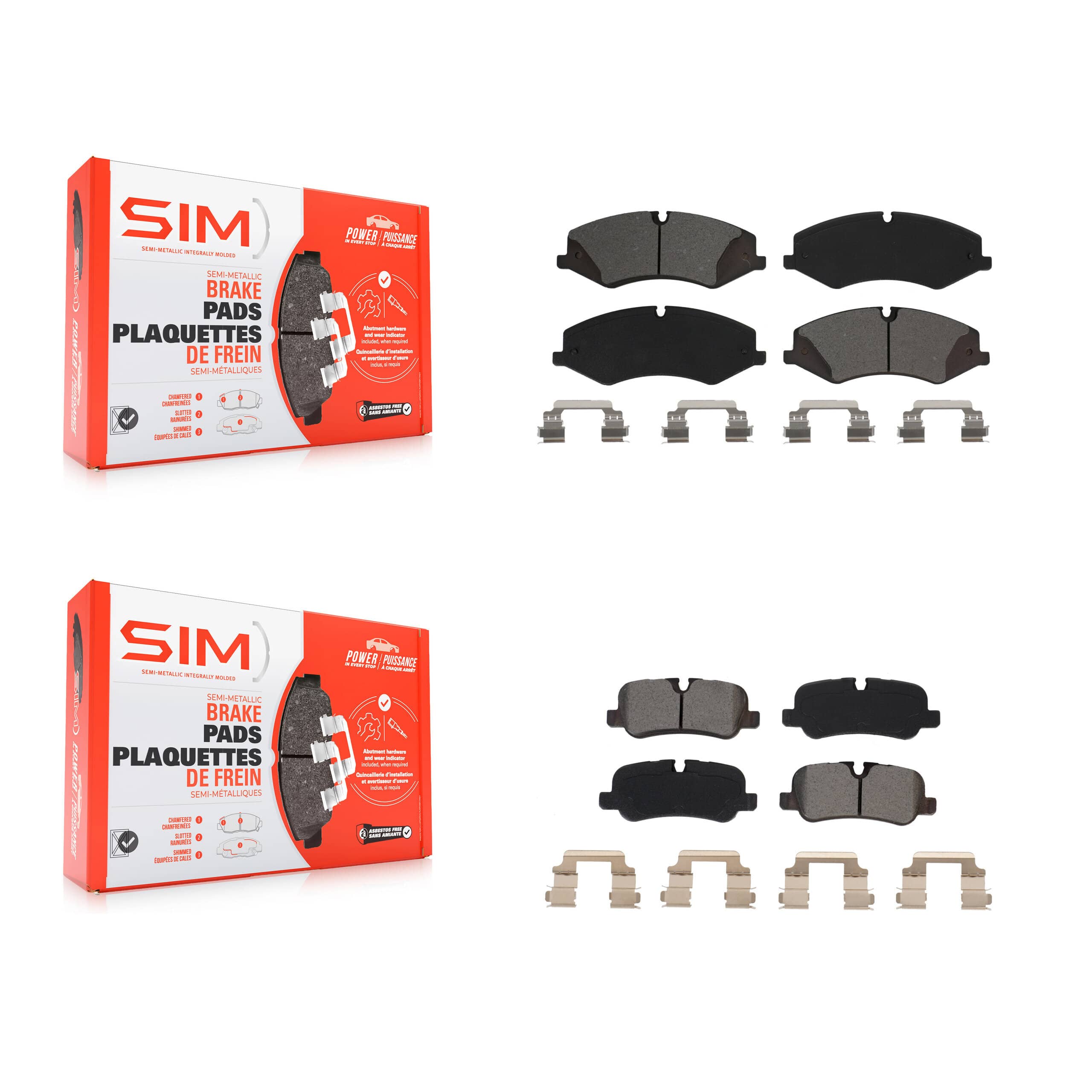 SIM - KSM-100503 - Front and Rear Disc Brake Pad Kits