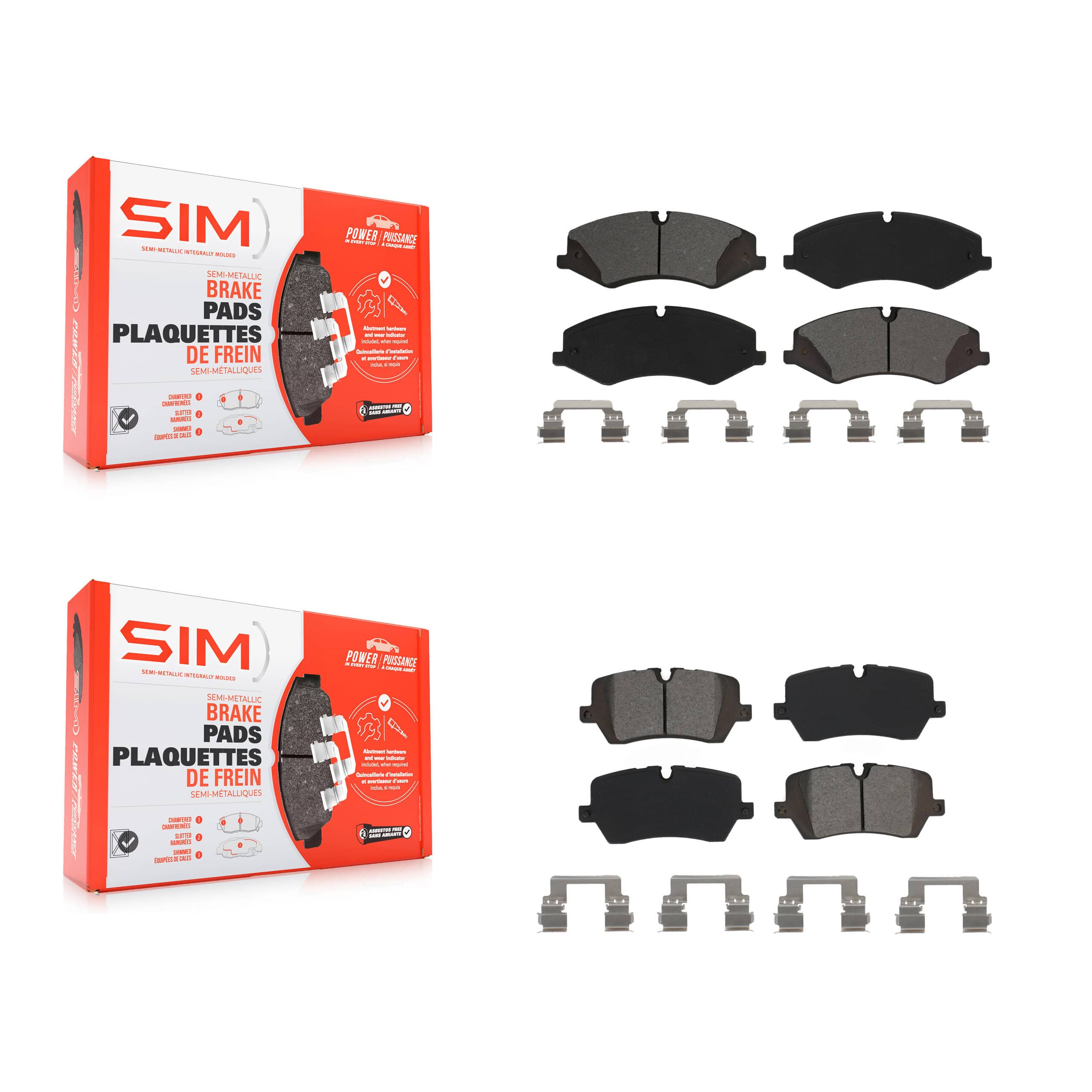 SIM - KSM-100504 - Front and Rear Disc Brake Pad Kits