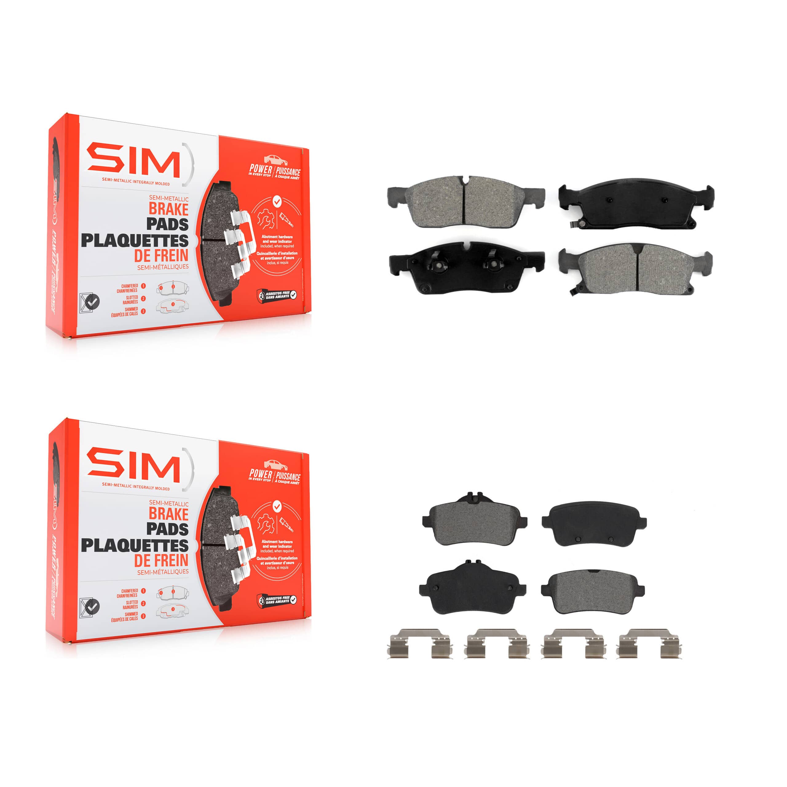 SIM - KSM-100506 - Front and Rear Disc Brake Pad Kits