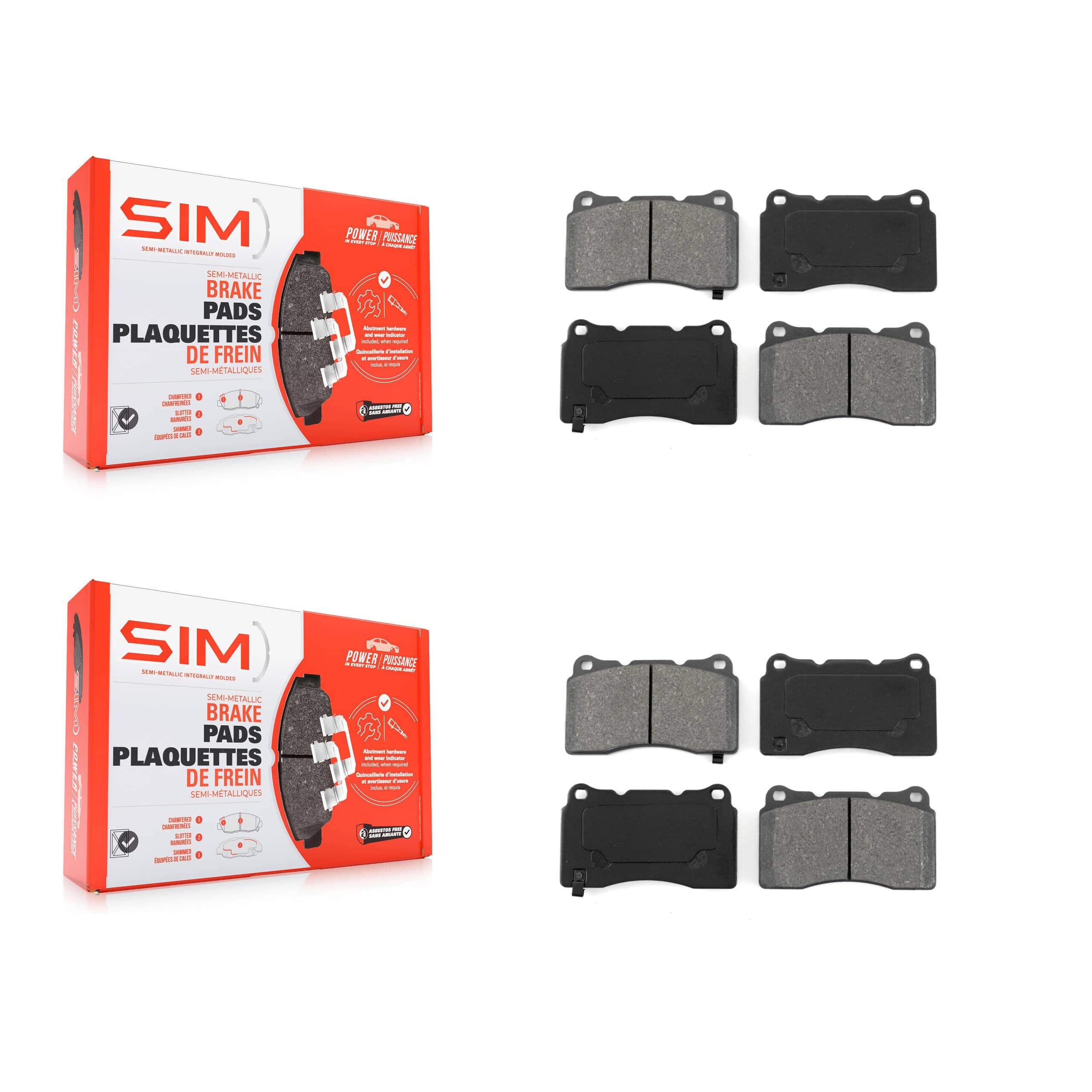 SIM - KSM-100550 - Front and Rear Disc Brake Pad Kits