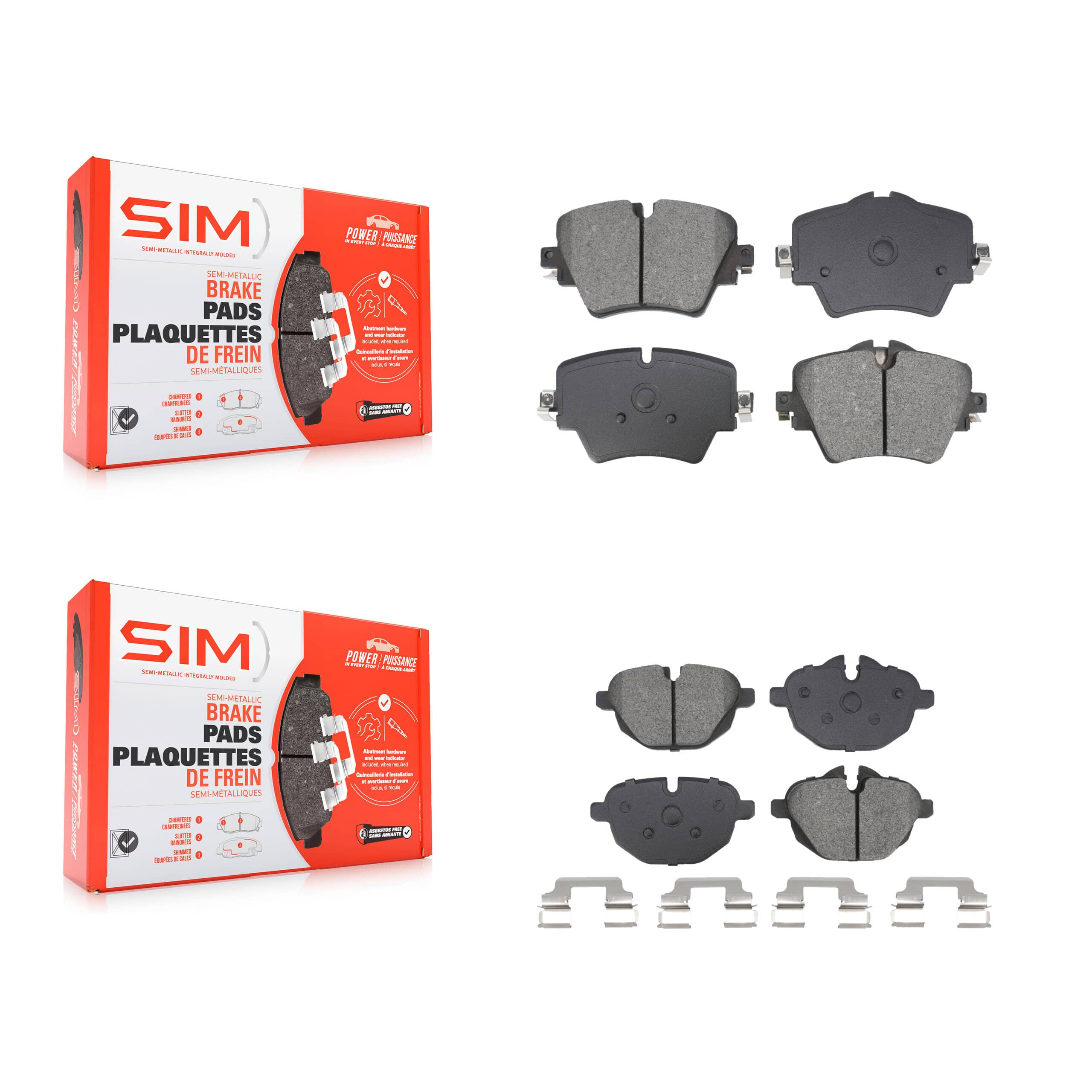 SIM - KSM-100600 - Front and Rear Disc Brake Pad Kits