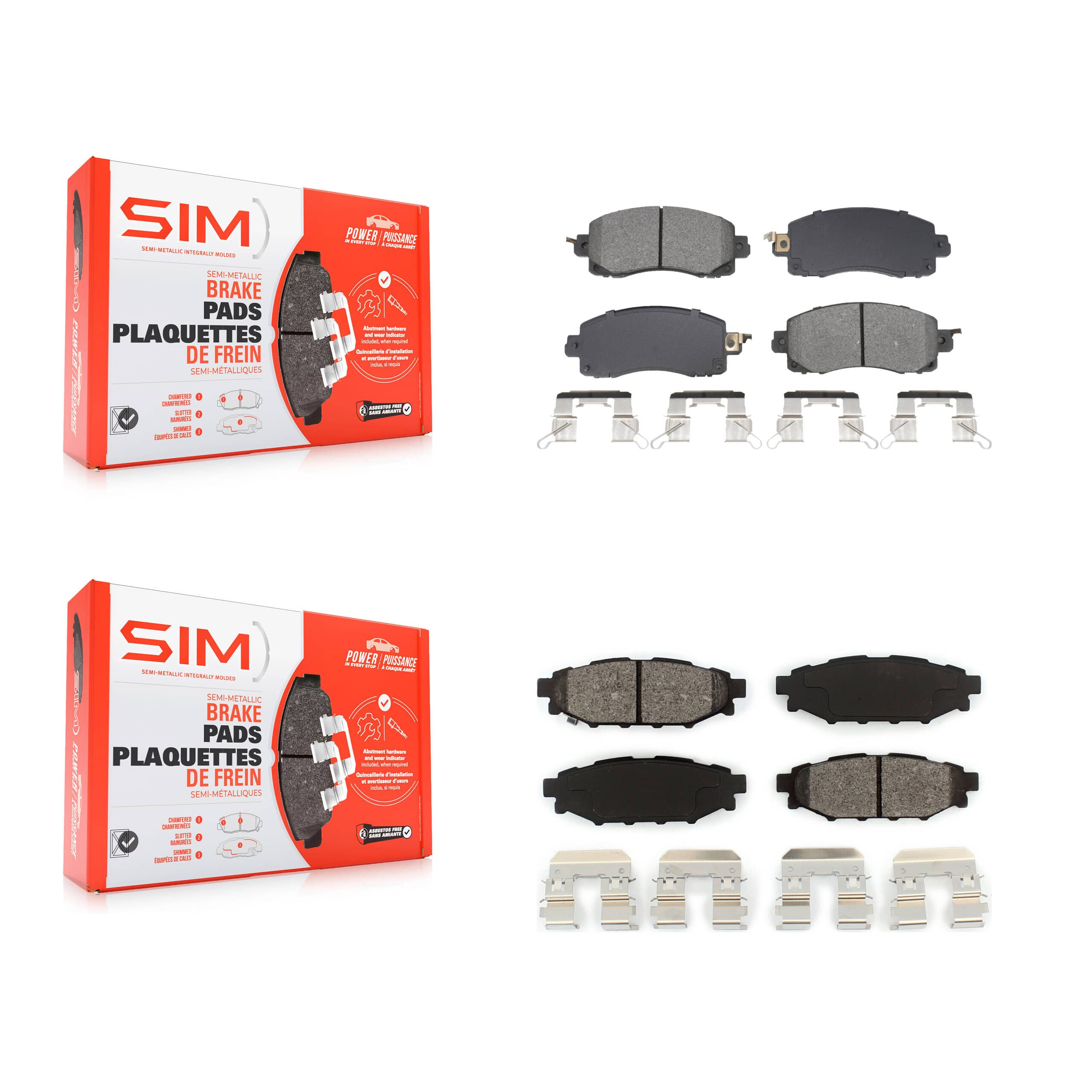SIM - KSM-100603 - Front and Rear Disc Brake Pad Kits