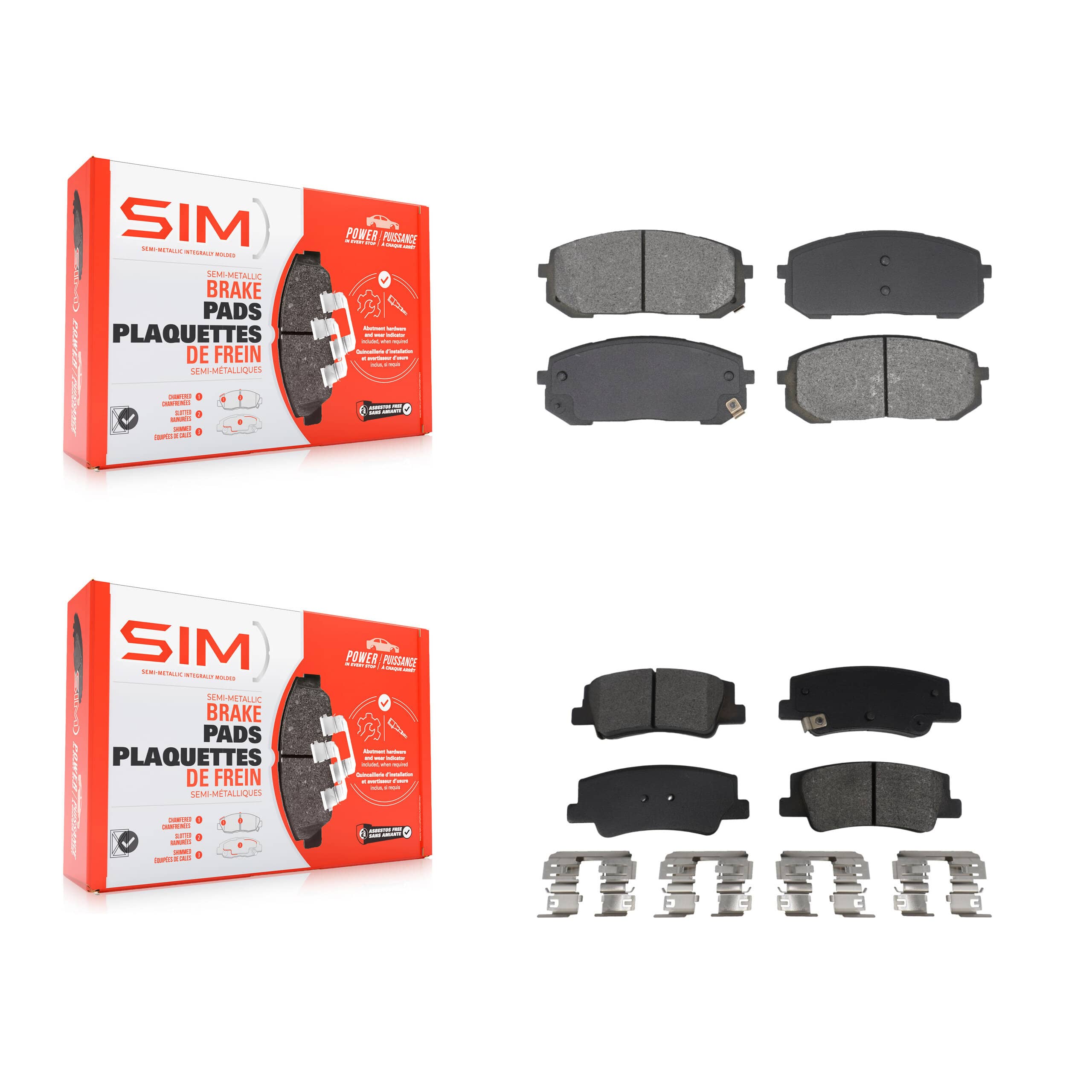 SIM - KSM-100625 - Front and Rear Disc Brake Pad Kits