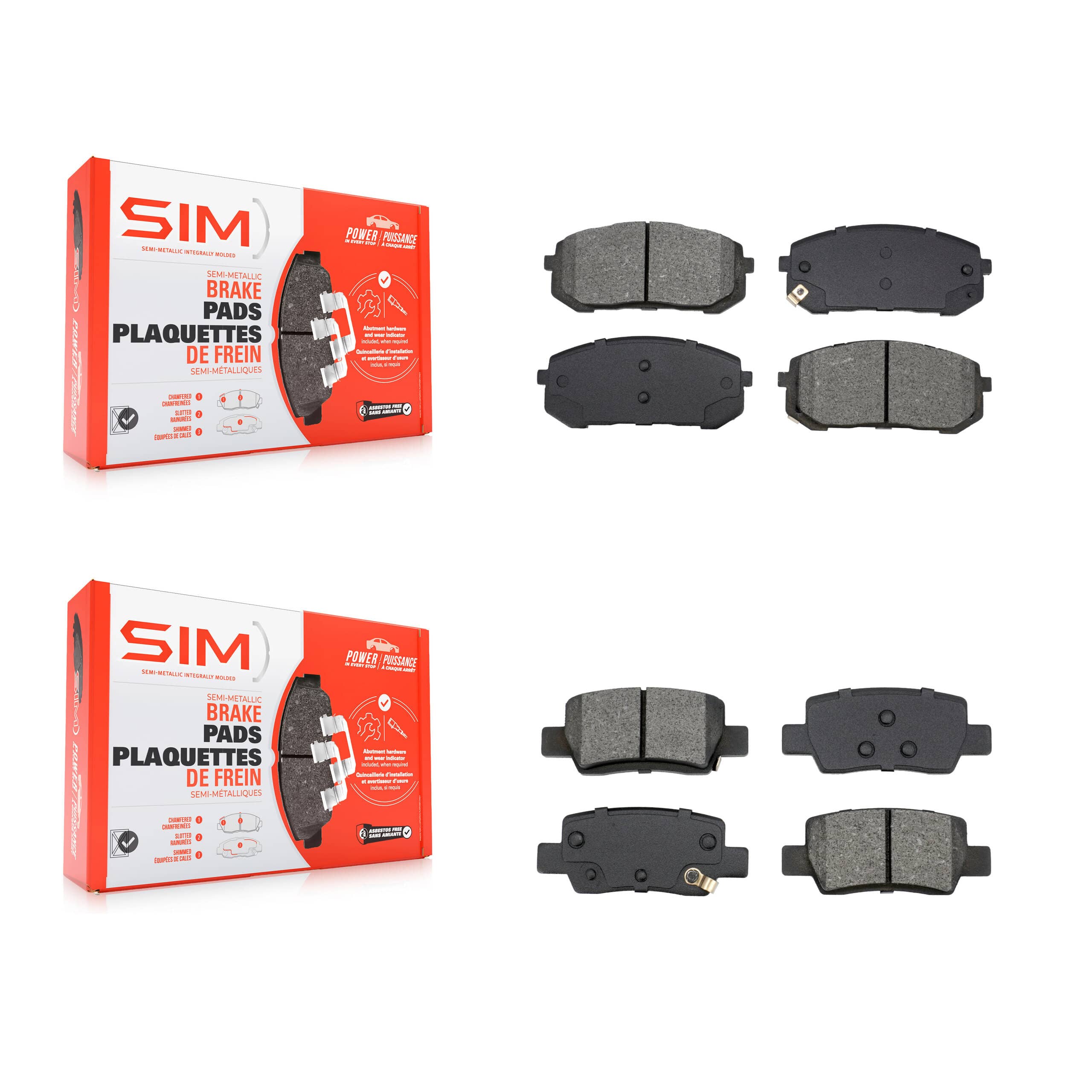 SIM - KSM-100626 - Front and Rear Disc Brake Pad Kits