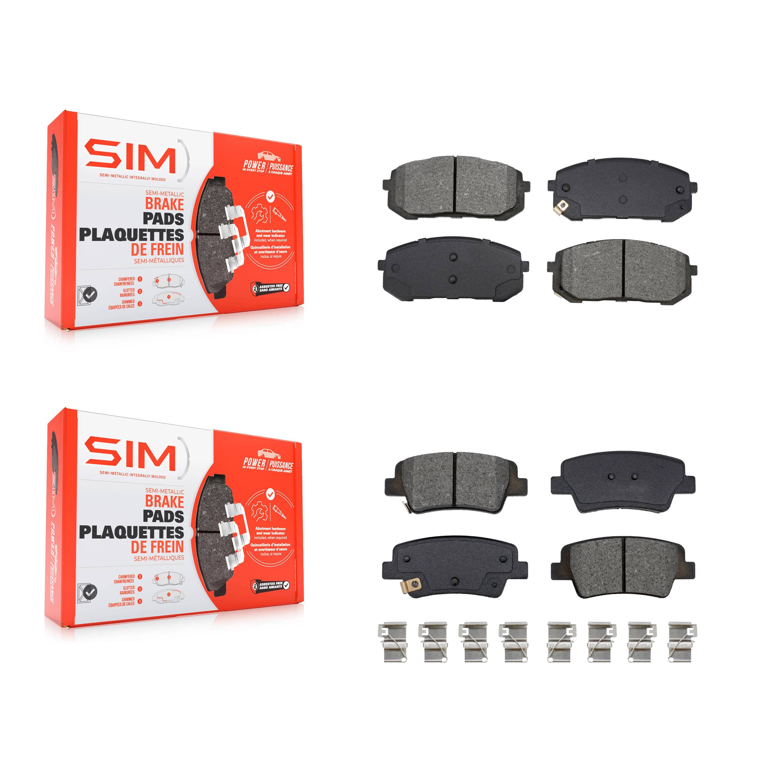 SIM - KSM-100627 - Front and Rear Disc Brake Pad Kits