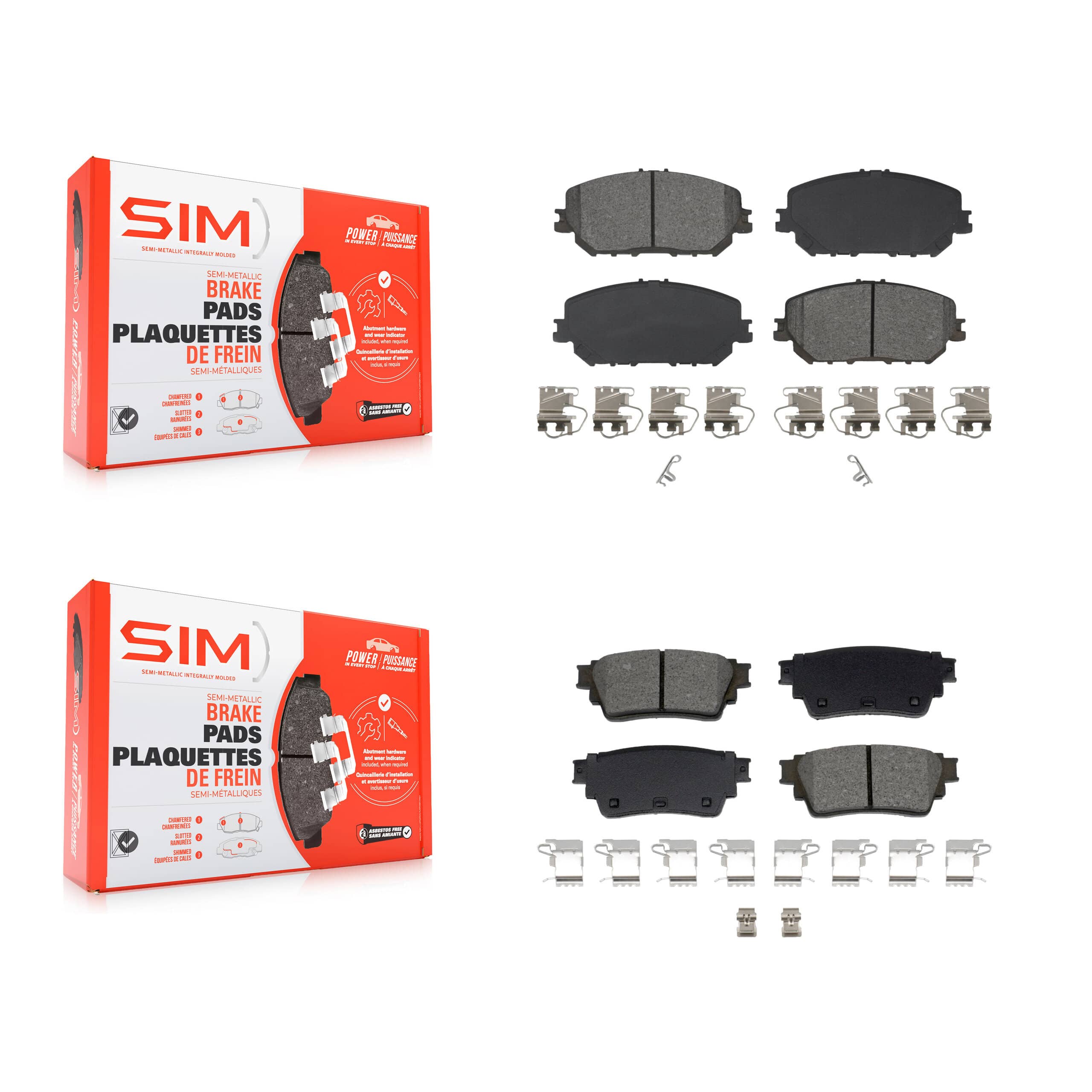 SIM - KSM-100631 - Front and Rear Disc Brake Pad Kits